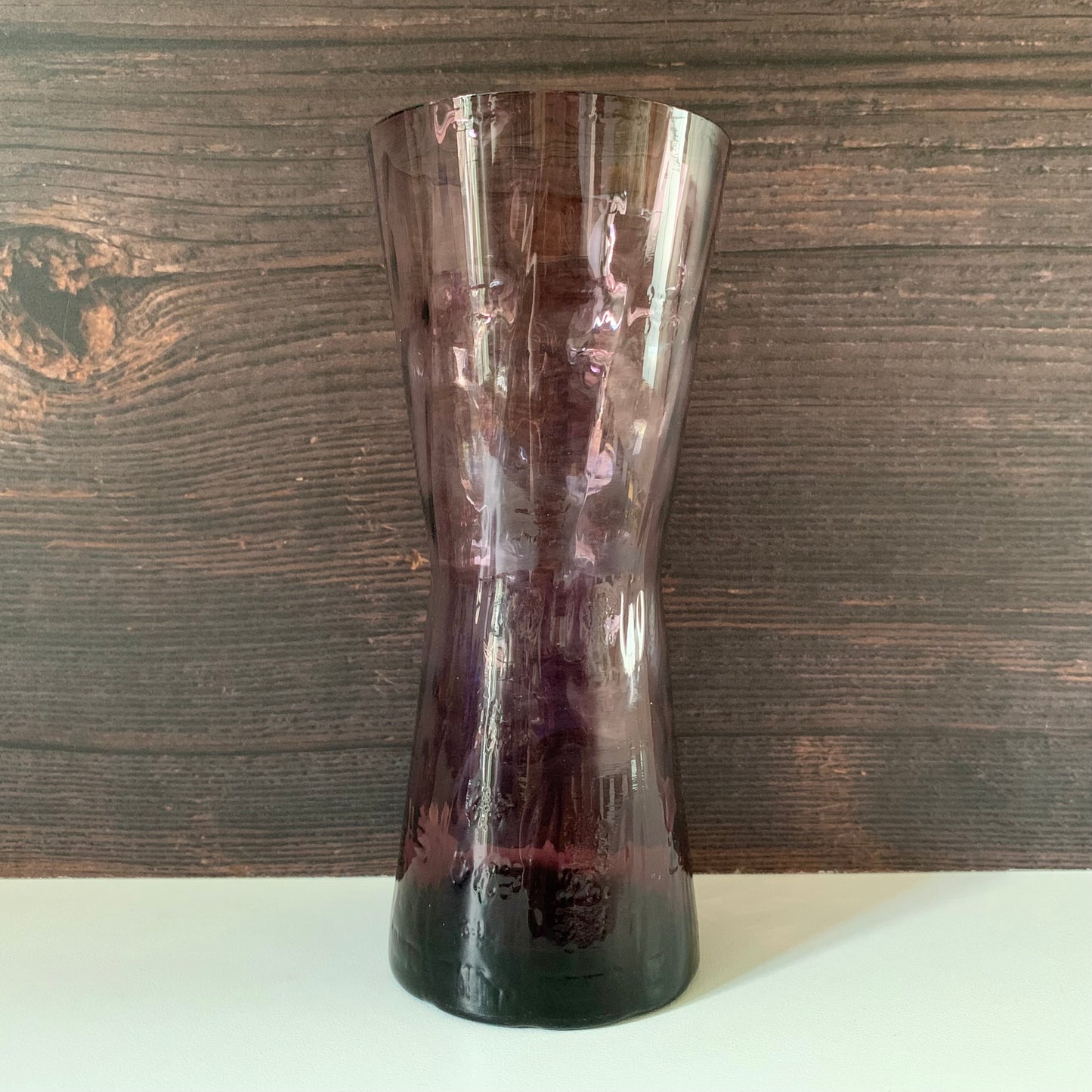 Alsterfors Swedish Purple Glass Vase 1960s 1970s Vintage Retro Scandinavian
