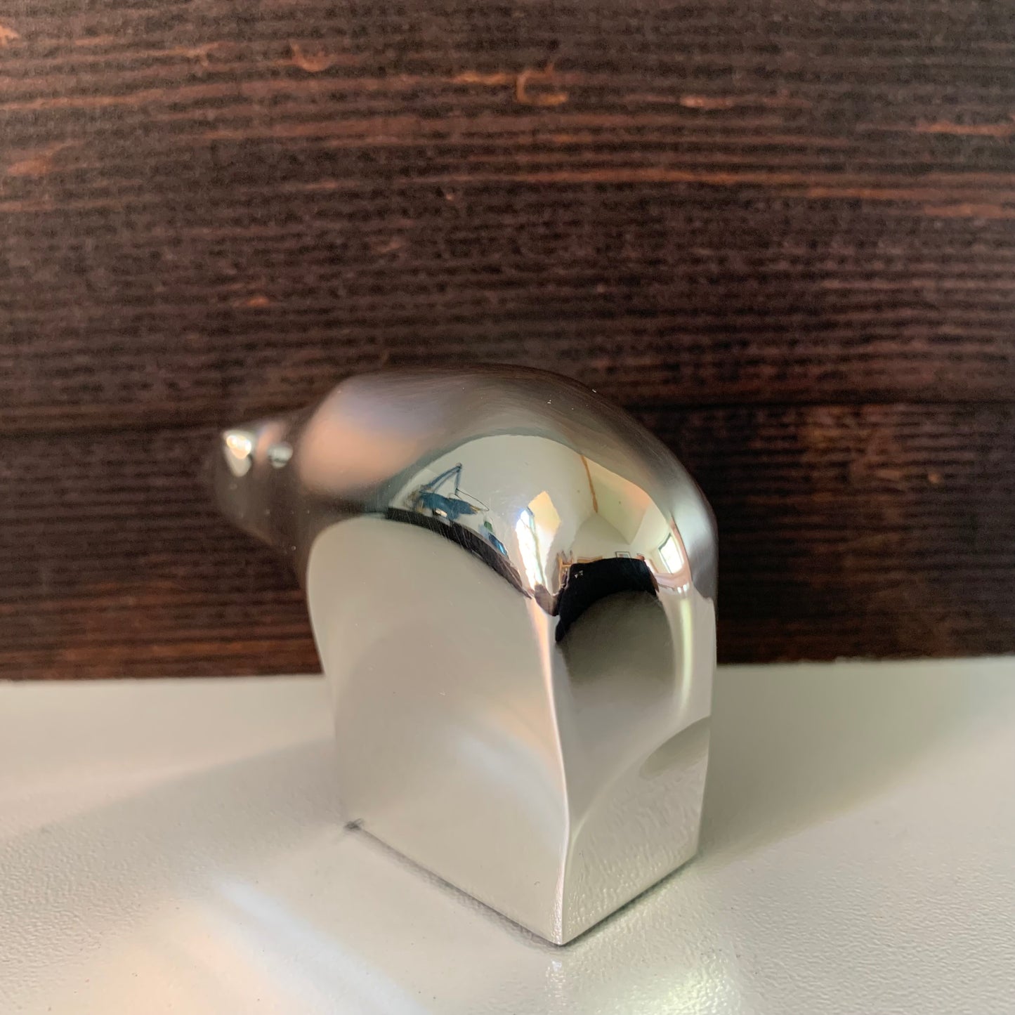 Boxed Dansk Designs Silver Polar Bear Paperweight With Velvet Pouch
