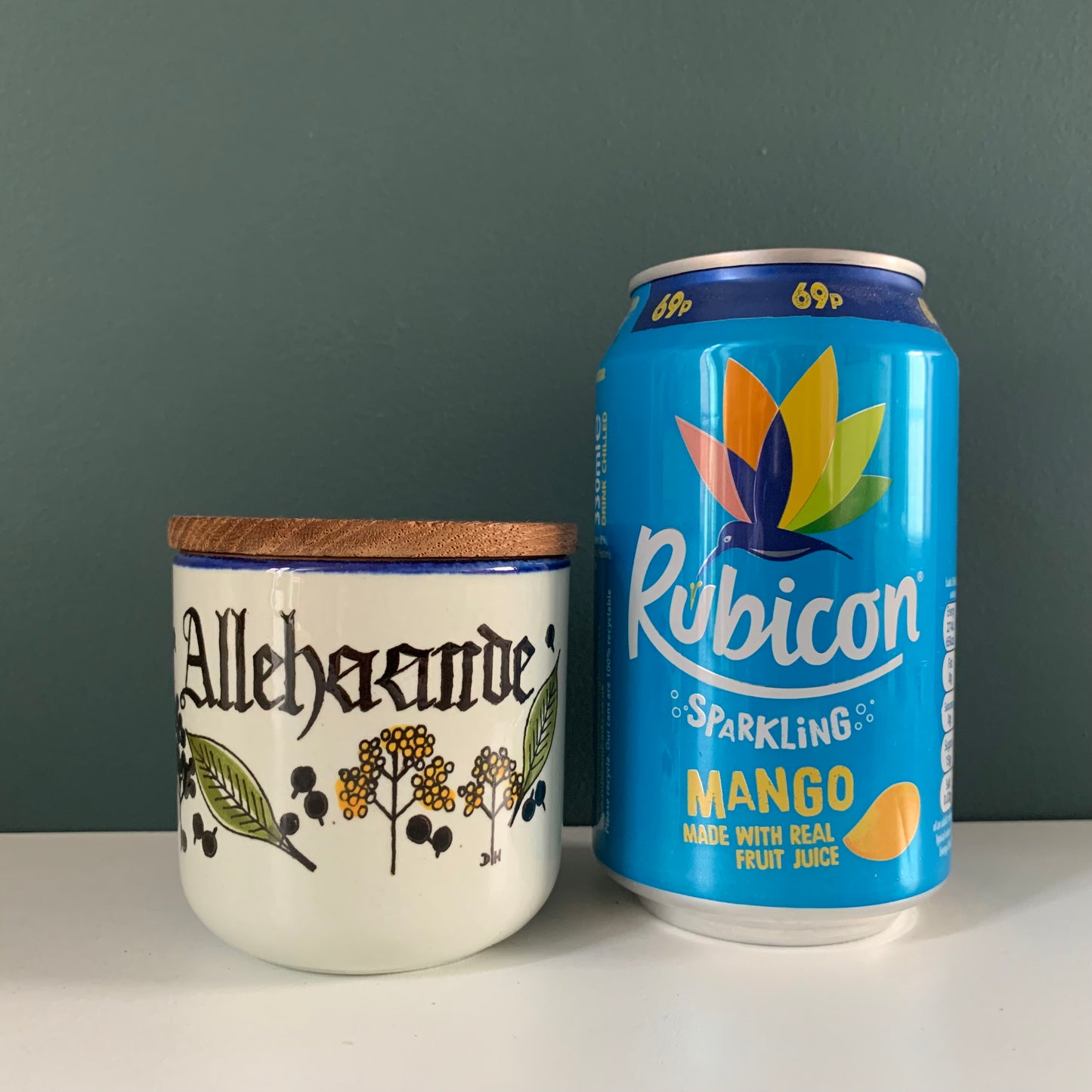 Vintage Knabstrup Pernille Danish Teak Lidded Ceramic Spice Jar