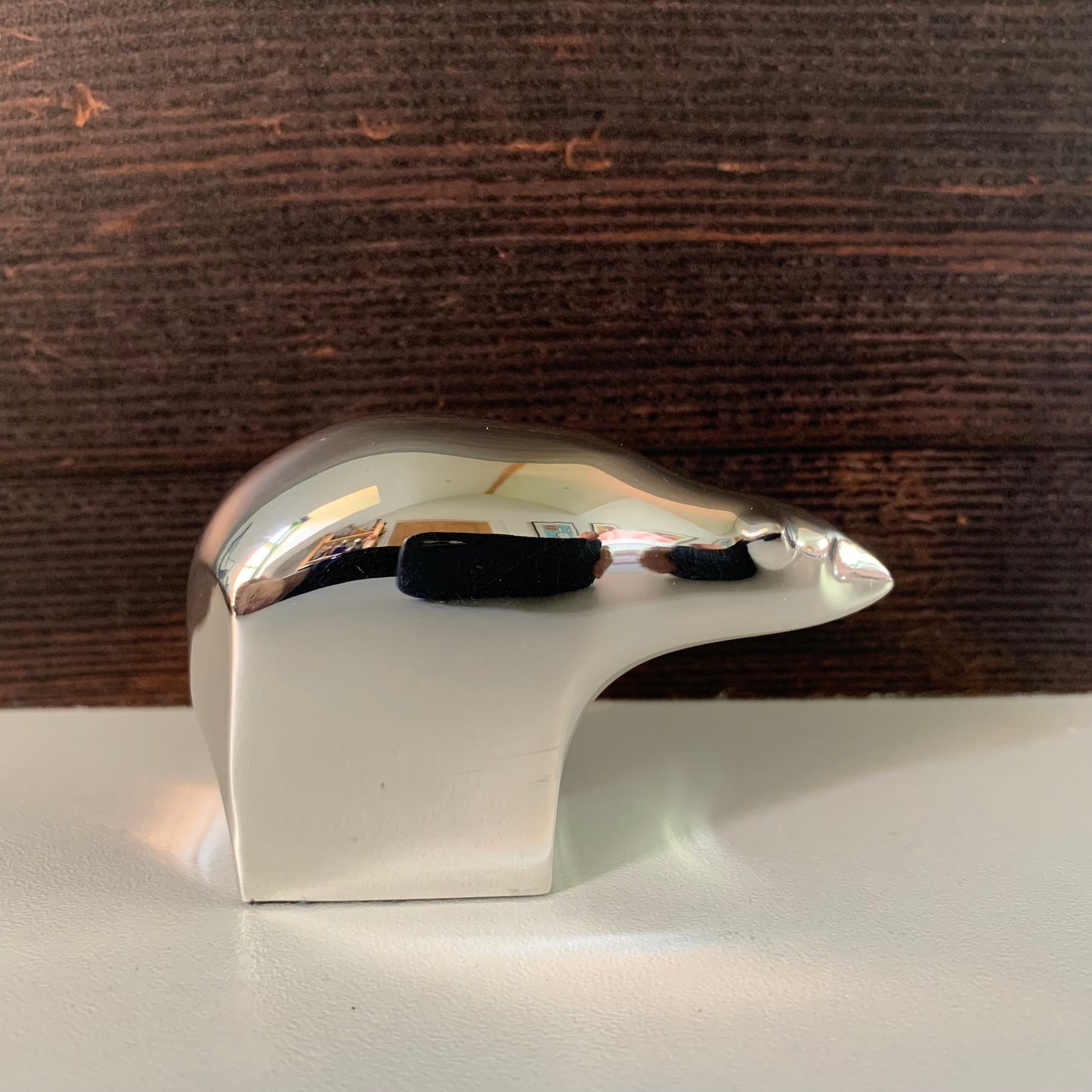 Boxed Dansk Designs Silver Polar Bear Paperweight With Velvet Pouch