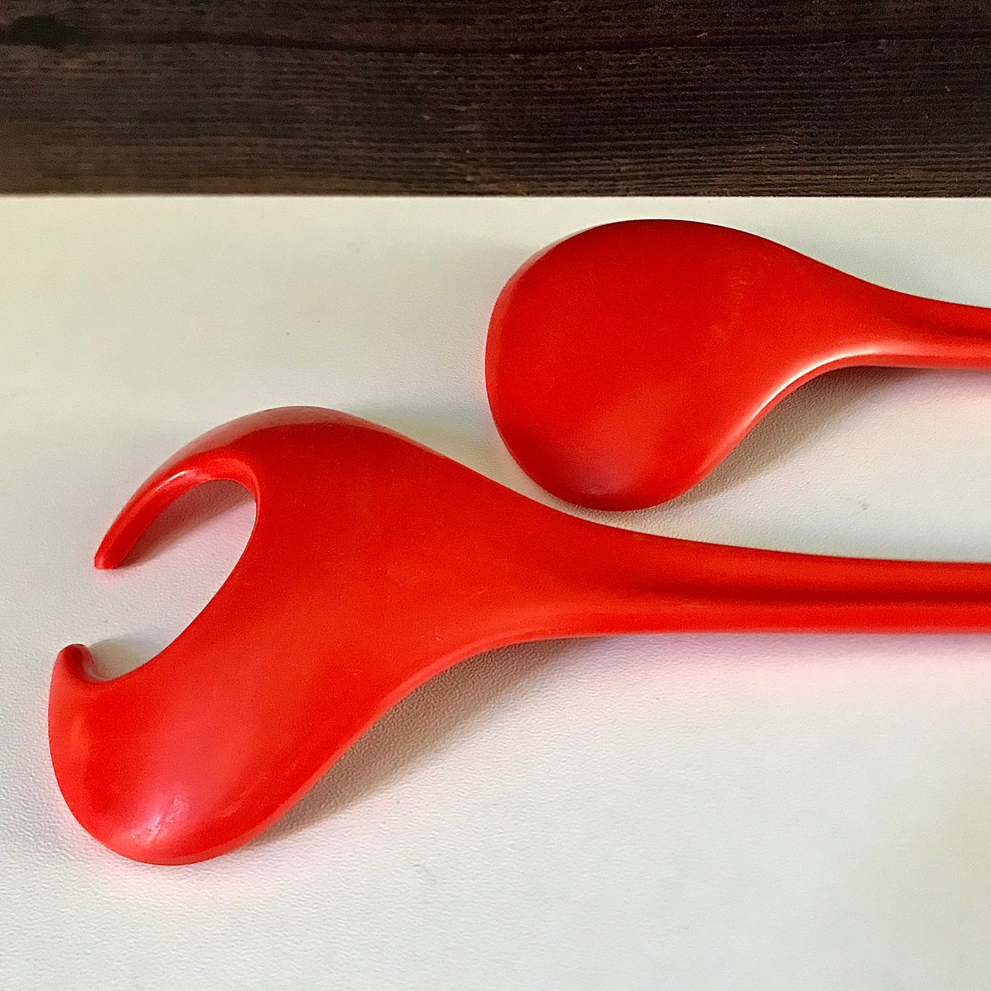 Vintage Danish Rosti Mepal Red Melamine Salad Servers 1970s 1980s