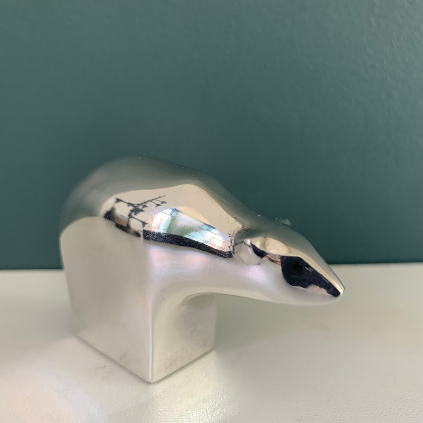 Dansk Designs Silver Polar Bear Paperweight Danish Swedish Office Presents