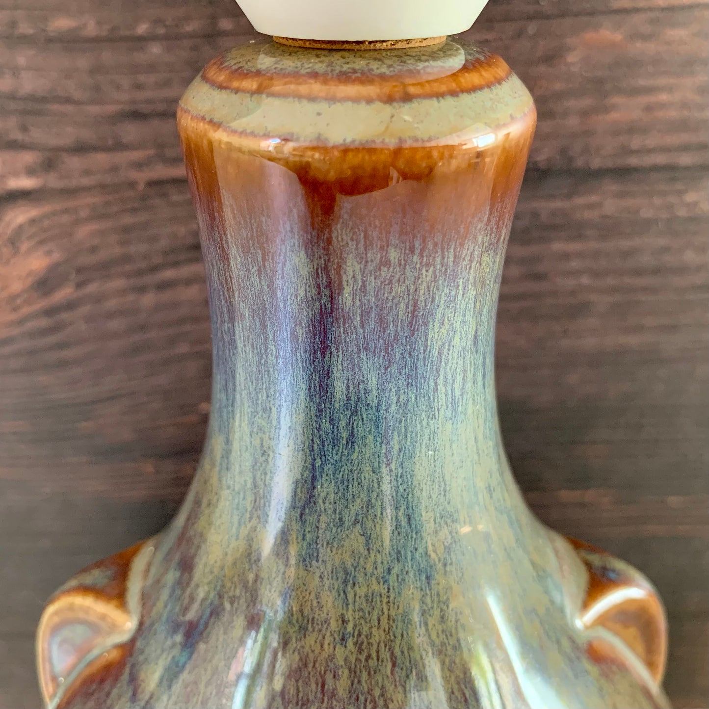 Soholm Pottery Purple Amber Danish Table Lamp Vintage 1960s Retro Scandinavian Light 1027