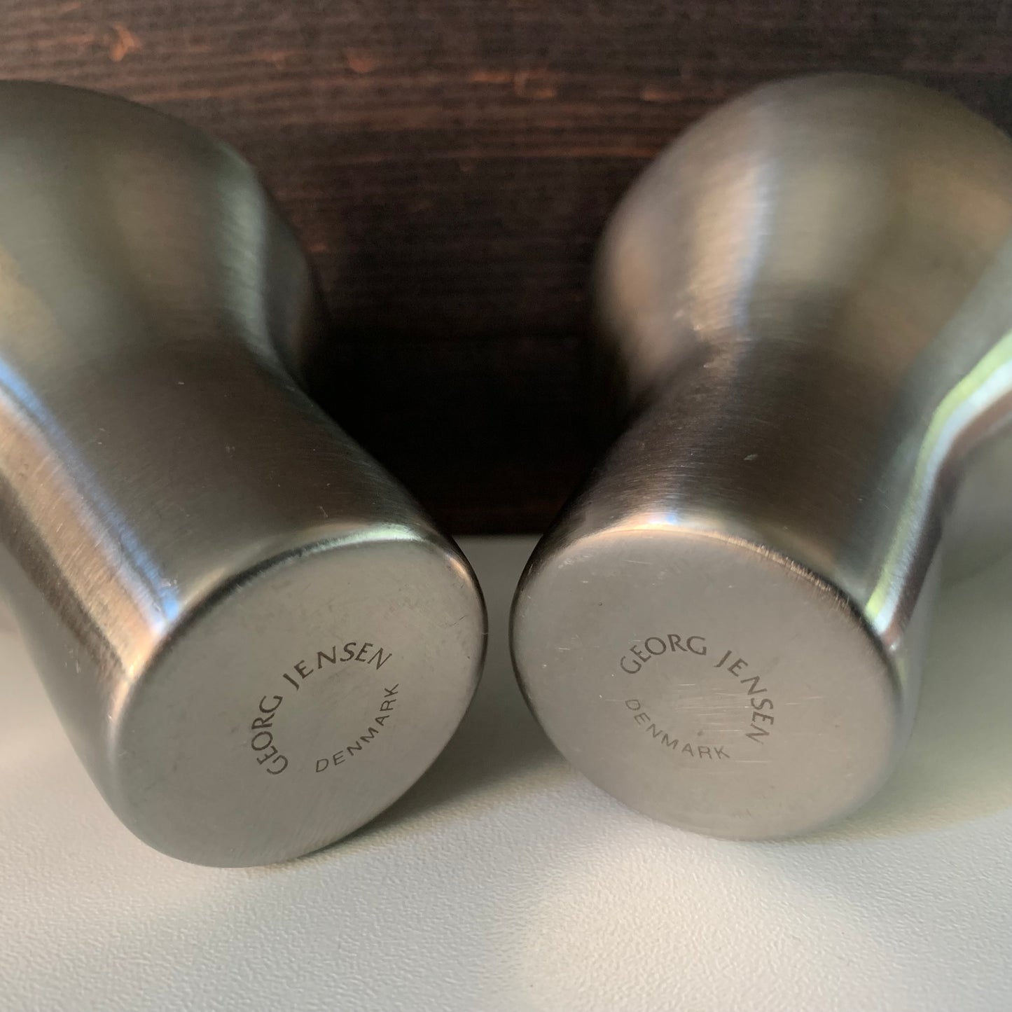 Georg Jensen Bloom Steel Candle Holders (Pair) Danish Design