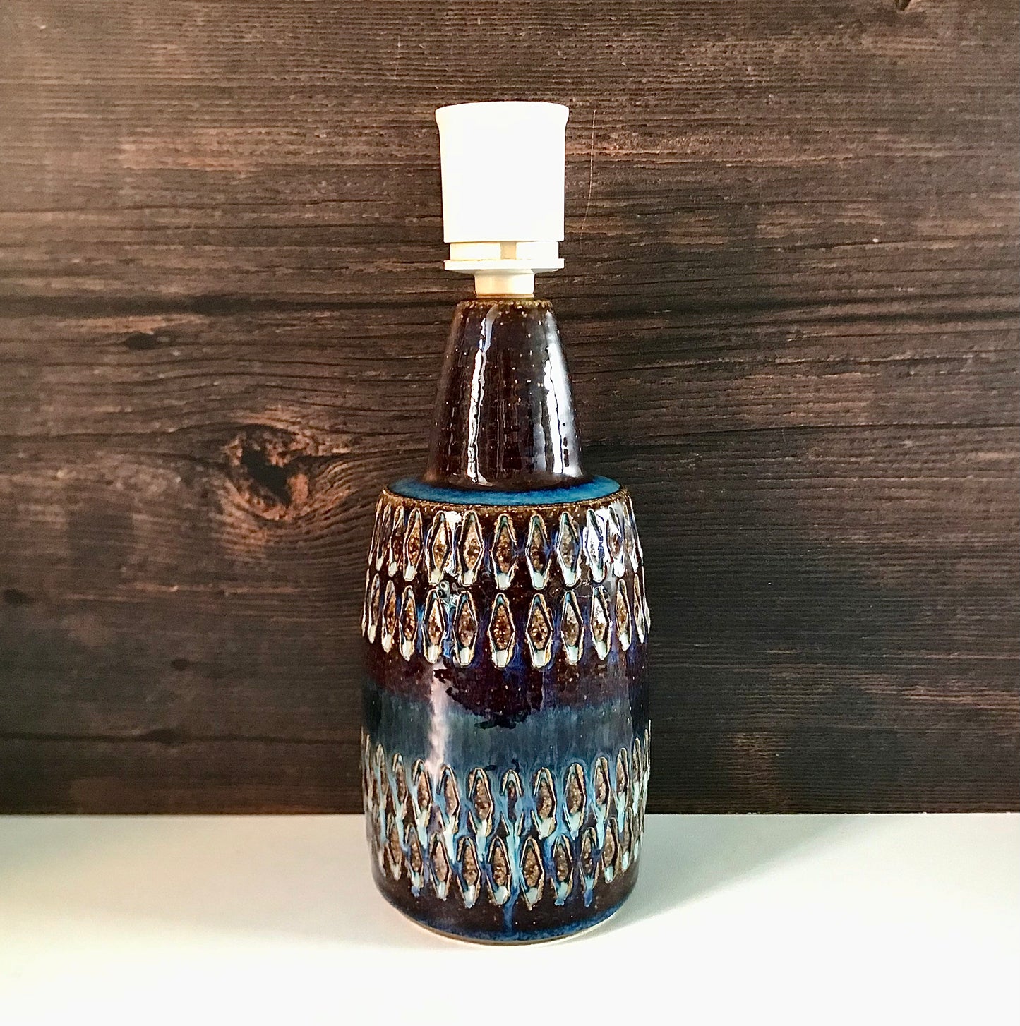 Soholm Danish Ceramic Current Blue Table Lamp Scandi EM