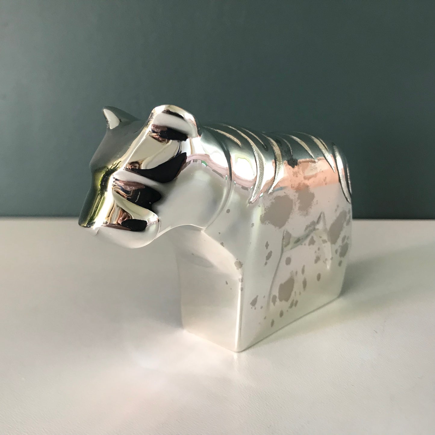 Boxed Dansk Designs Tiger Silver Paperweight Boxed Danish Swedish Gifts Presents Retro