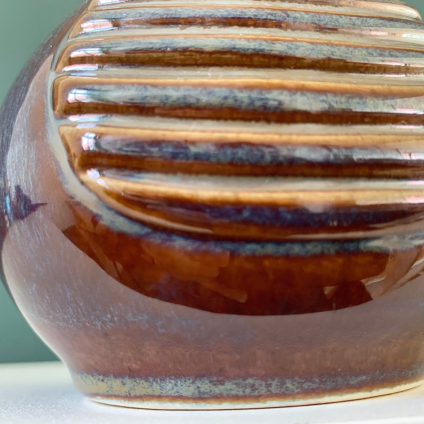 Soholm Pottery Purple Amber Danish Table Lamp Vintage 1960s Retro Scandinavian Light 1027