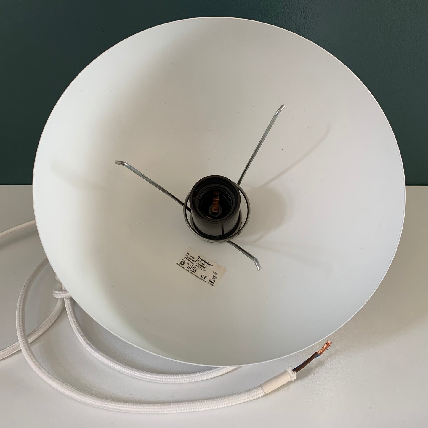 Original Verner Panton Flowerpot Danish Pendant Lamp VP1 Chrome Ceiling Light