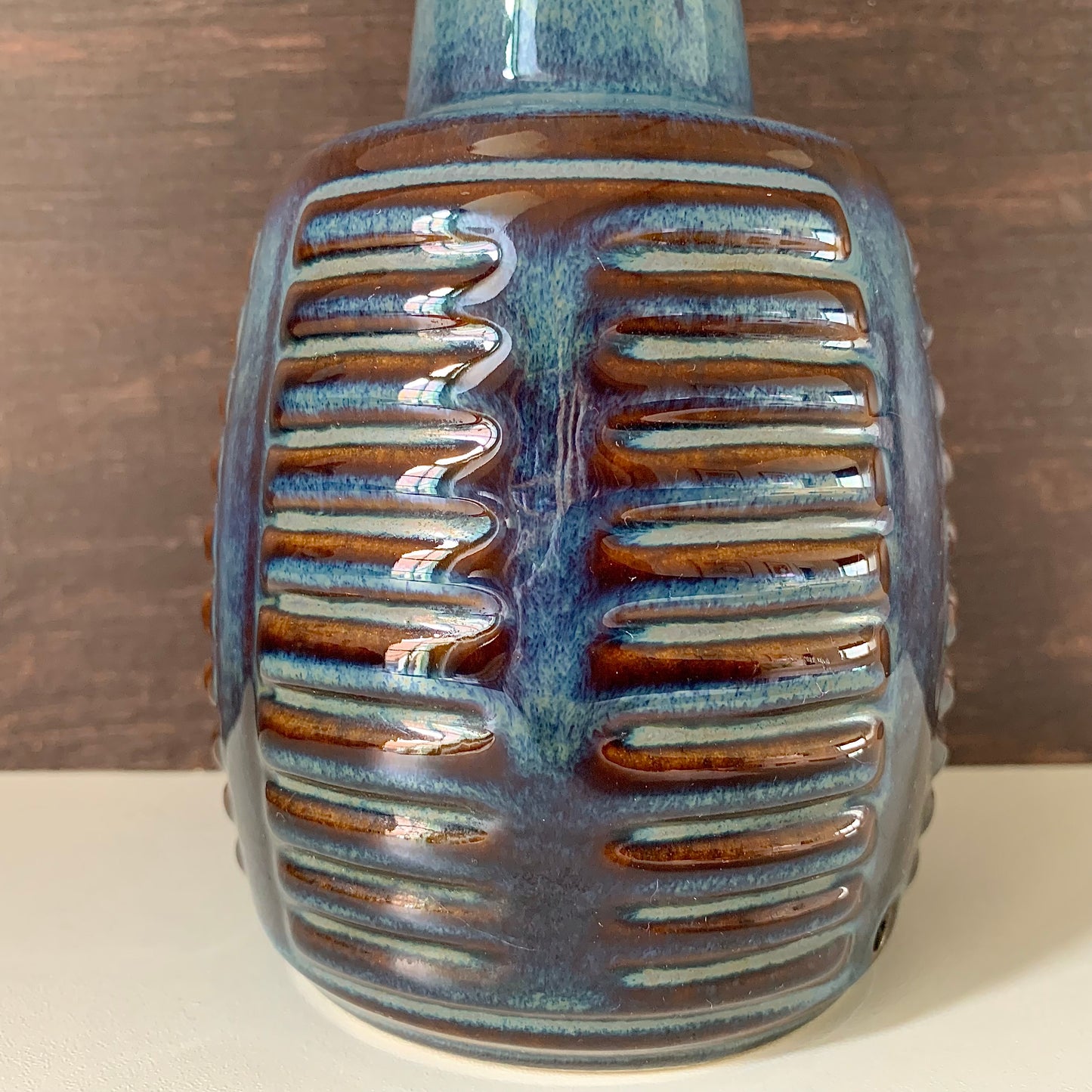 Soholm Pottery Blue Danish Table Lamp Vintage 1960s Retro 1012