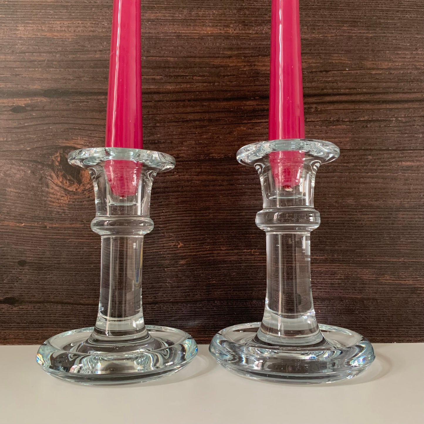 Holmegaard Adonis Vintage Danish Clear Glass Candle Holder