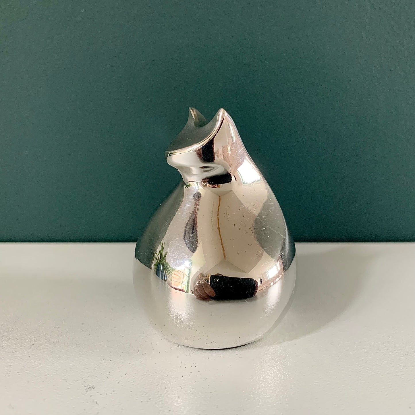 Dansk Designs Cat Silver Paperweight Swedish Scandinavian Design Scandi Style Retro Vintage