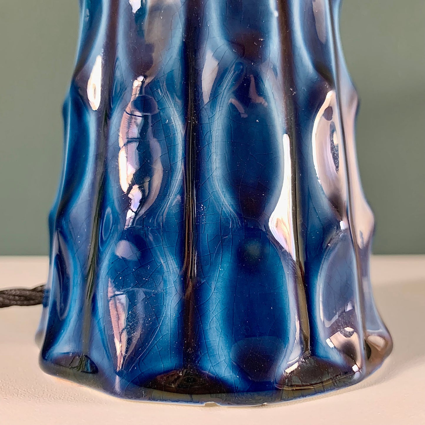 Soholm Danish Petrol Blue Table Lamp Vintage 1970s Retro Scandi Light