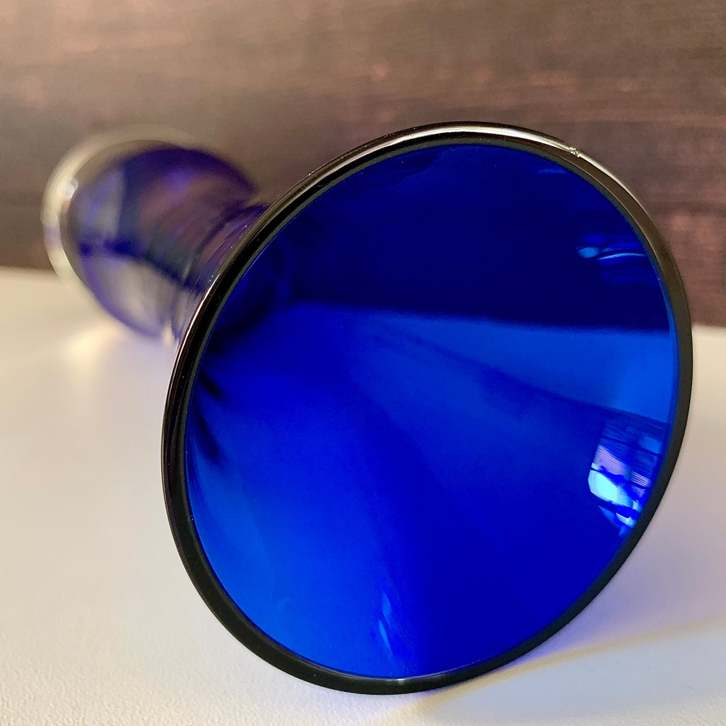 SEA Glasbruk Cobalt Blue Glass Bud Vase 1960s 1970s Kosta Retro Scandinavian