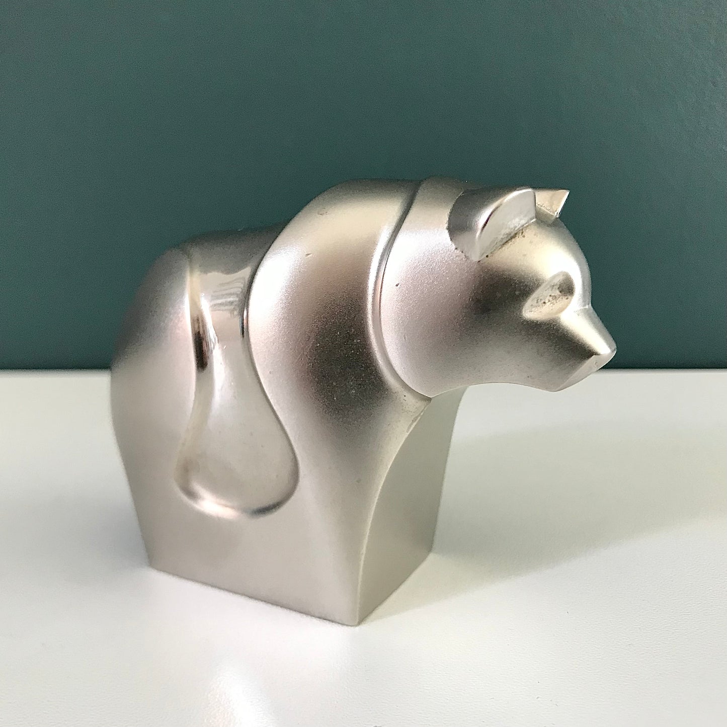 Dansk Designs Boxed Silver Panda Bear Paperweight Vintage Danish Animal Lovers Gifts Present