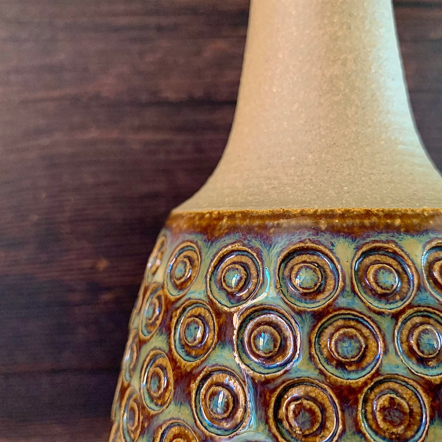 Soholm Green Ceramic Danish Table Lamp 1960s Retro Scandinavian 3014