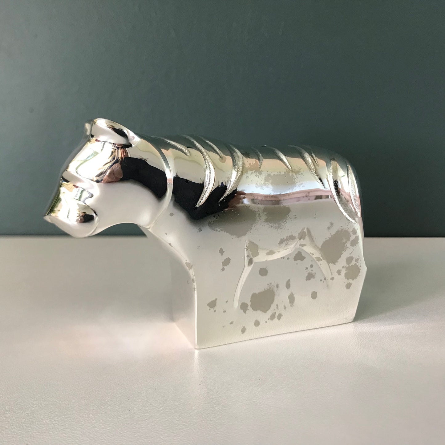 Boxed Dansk Designs Tiger Silver Paperweight Boxed Danish Swedish Gifts Presents Retro