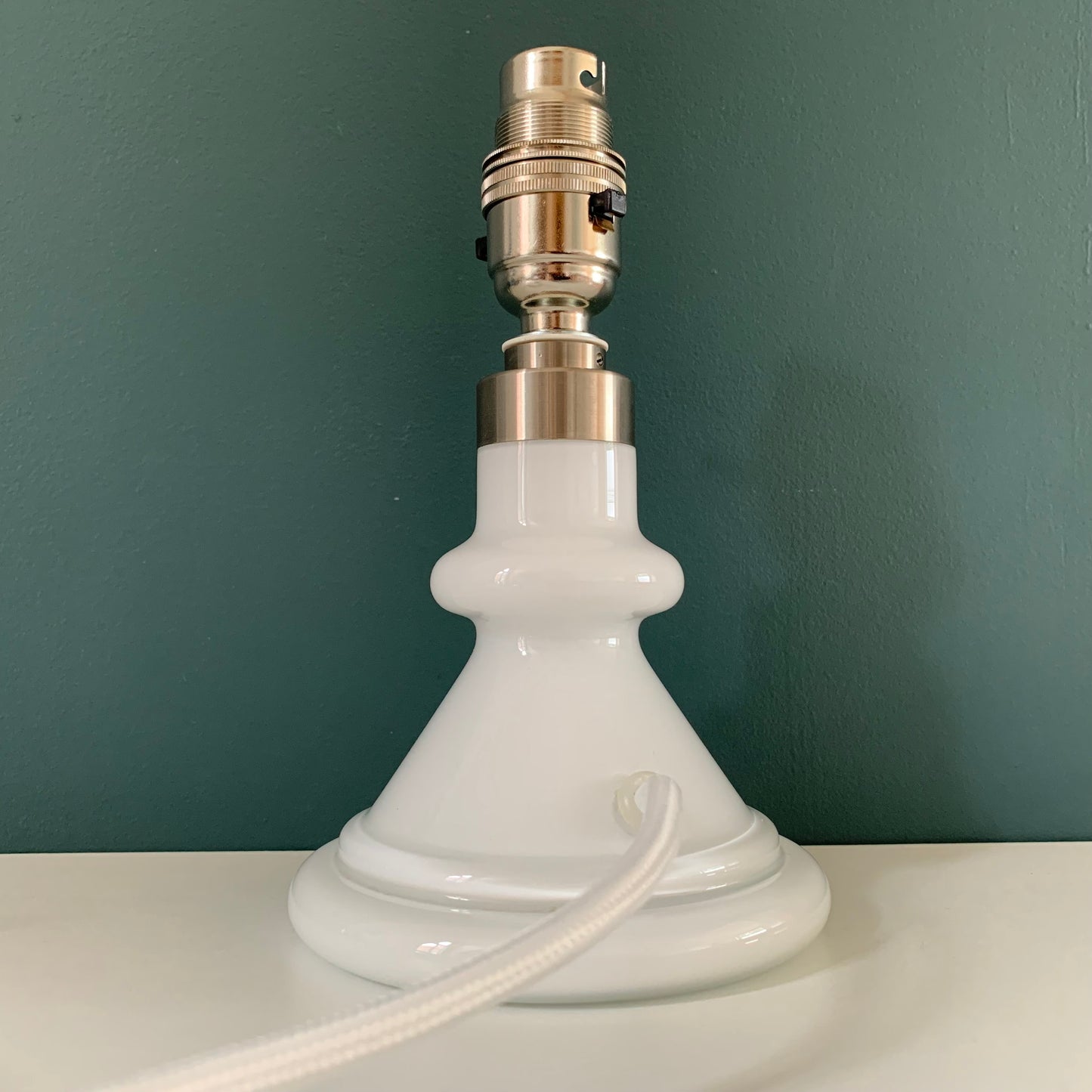 Vintage Holmegaard Royal Copenhagen Carine Danish White Glass Table Lamp