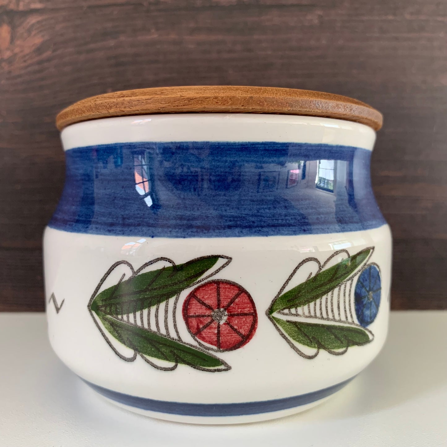 Rorstrand Dalom Swedish Teak Lidded Ceramic Herring Dish Scandinavian Pottery