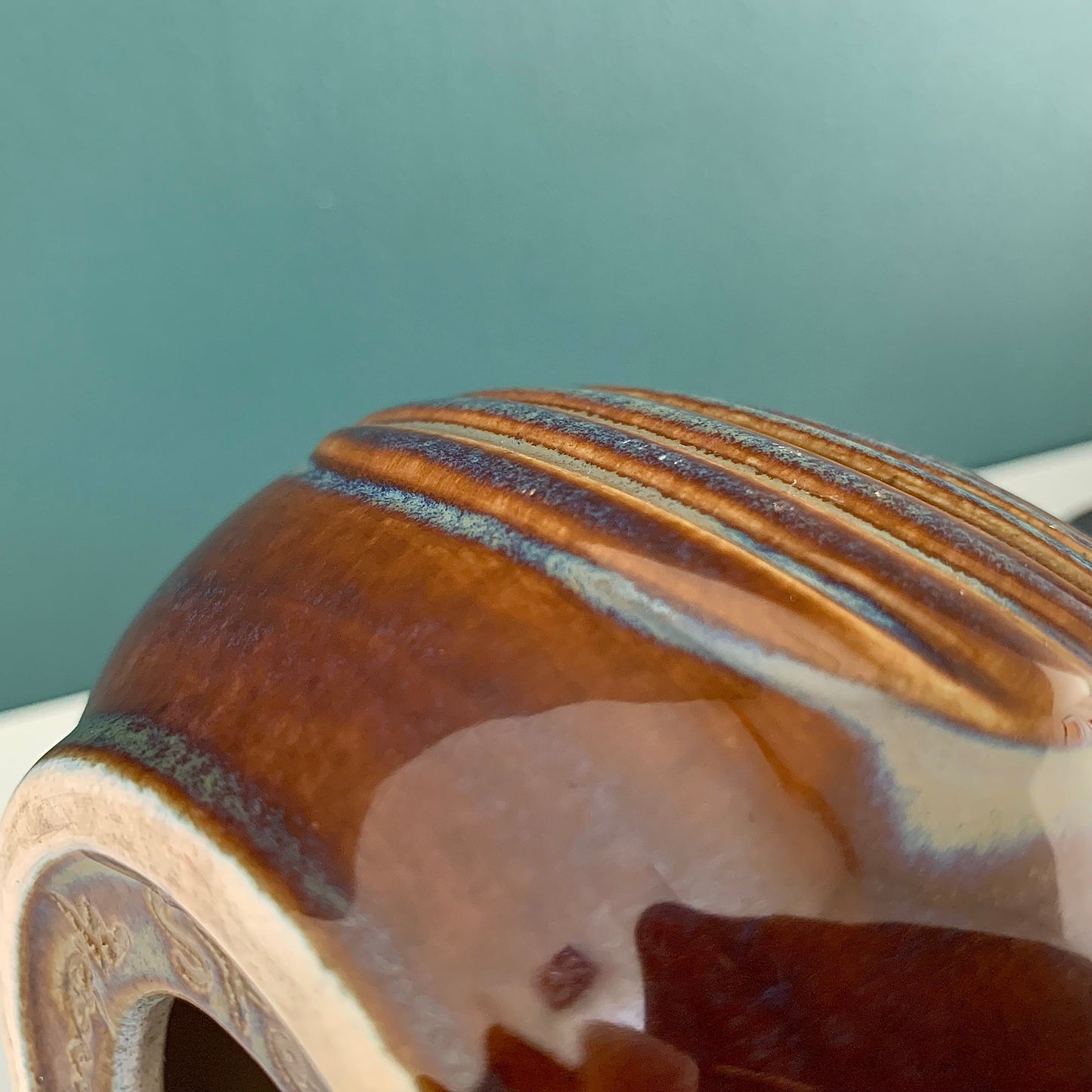Soholm Pottery Purple Amber Danish Table Lamp Vintage 1960s Retro Scandinavian Light 1027