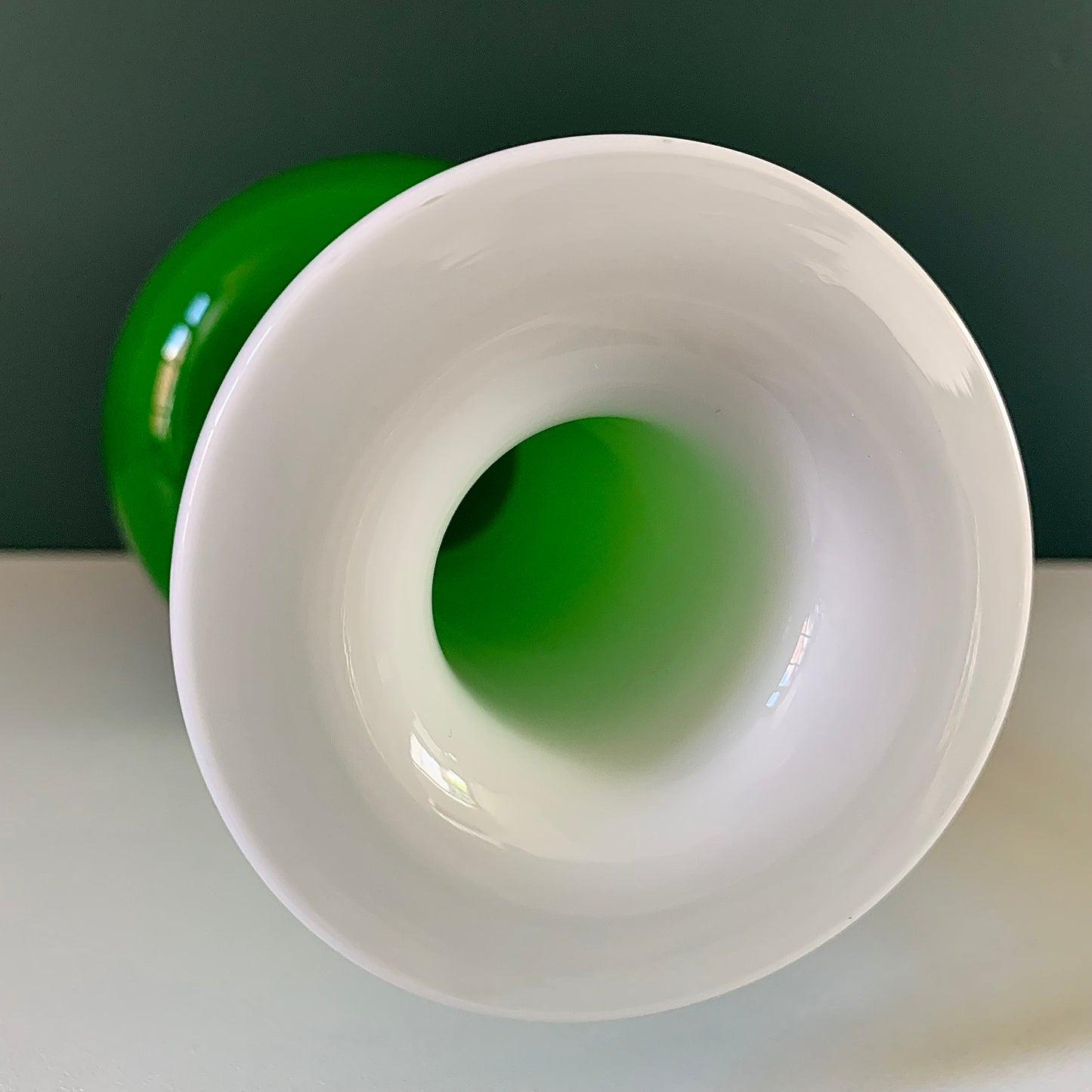 Holmegaard Green Cased Glass Otto Brauer Gulvvase Danish Design 1960s Gul Vase