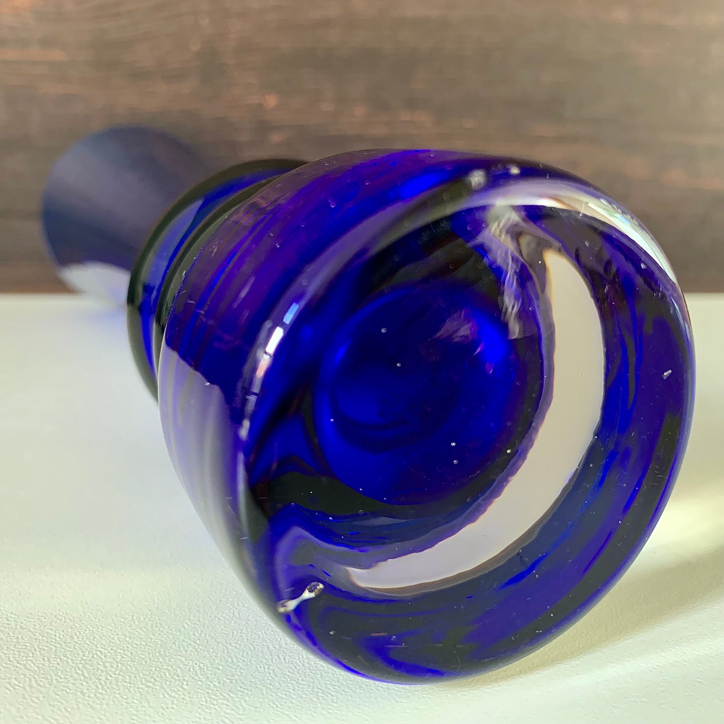 SEA Glasbruk Cobalt Blue Glass Bud Vase 1960s 1970s Kosta Retro Scandinavian