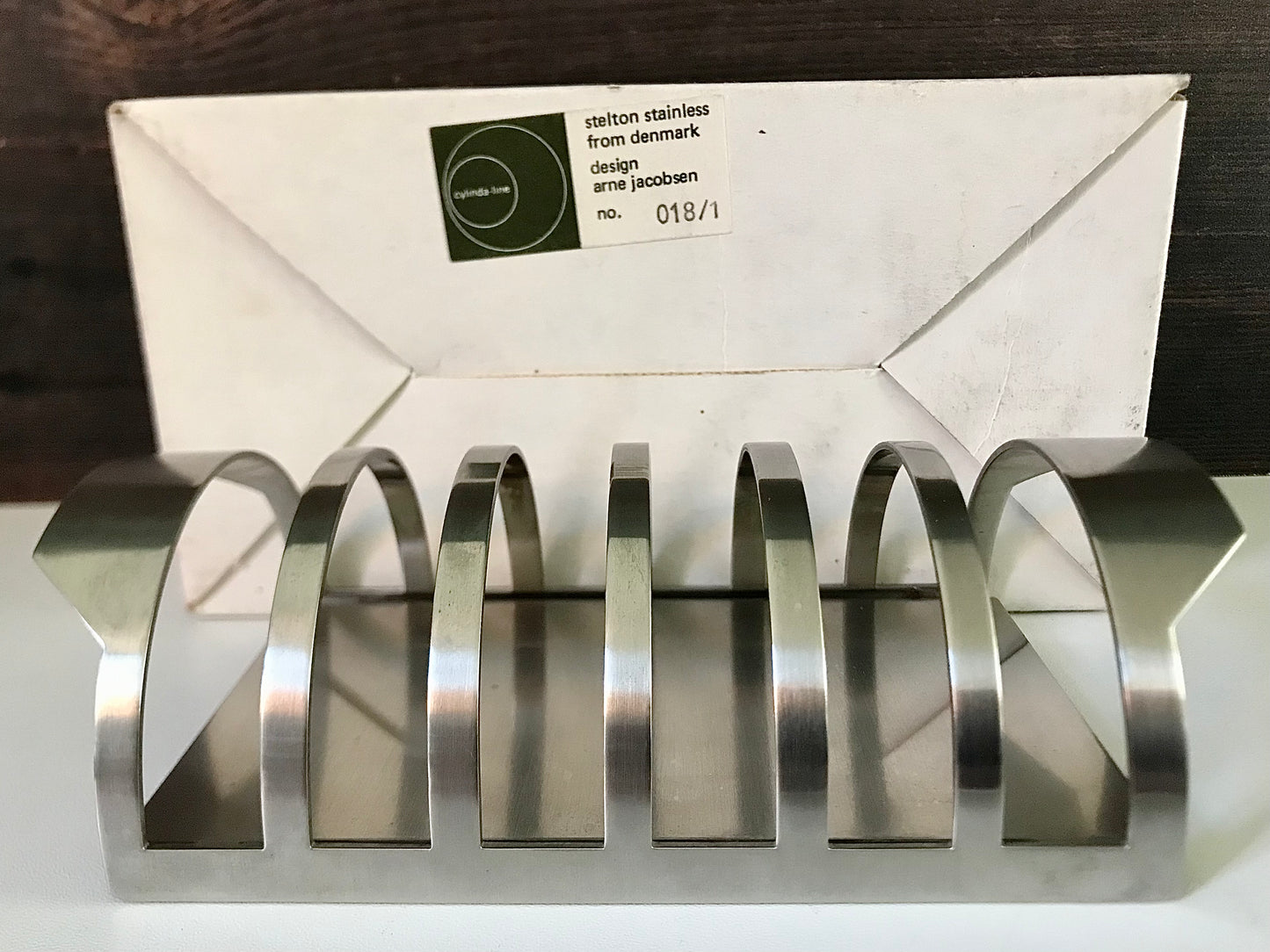 Boxed Stelton Danish Toast Rack AJ Cylinda Arne Jacobsen Steel 1960s 1970s