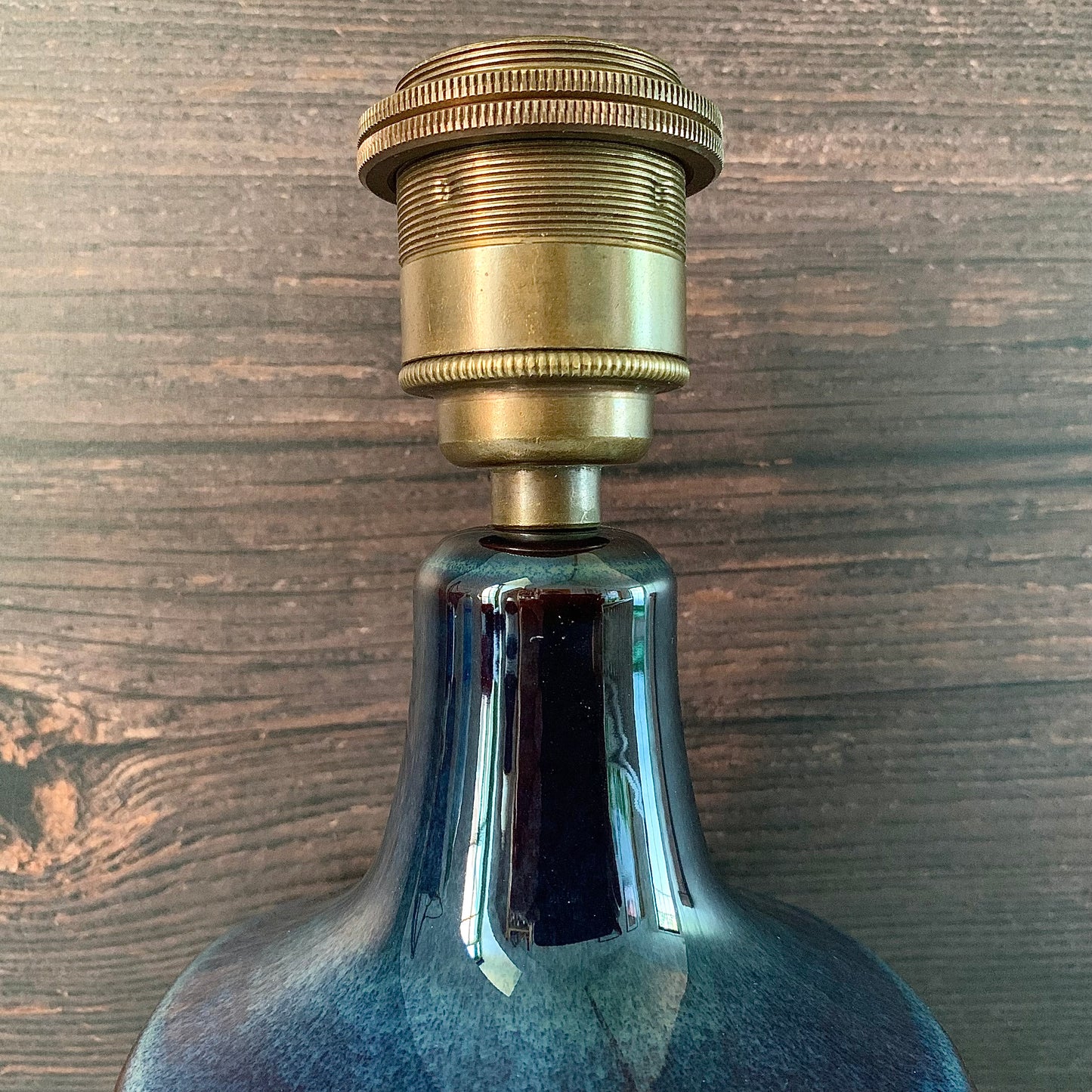 Soholm Pottery Stentoj Blue Danish Table Lamp 1960s Retro Scandinavian Light 1025
