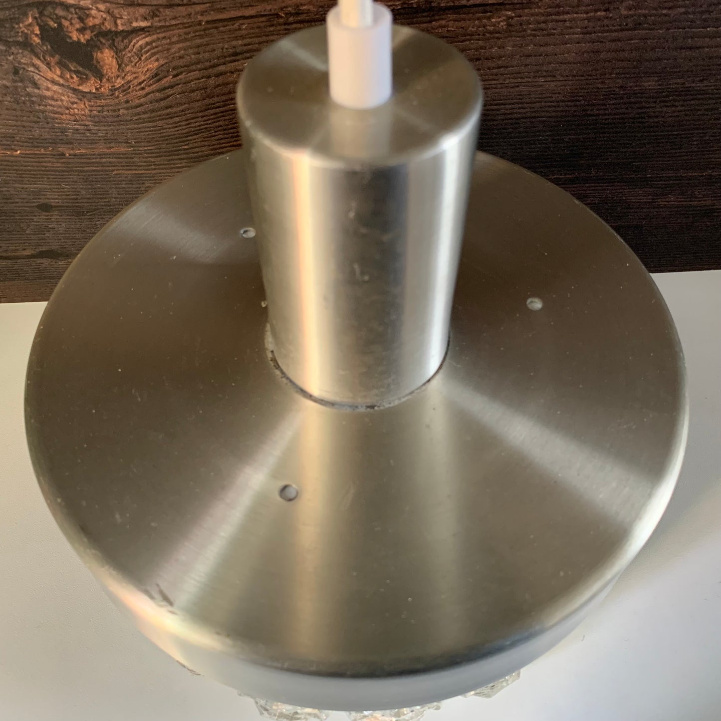 Mid Century Modern Danish Scandinavian Glass Pendant Lamp Space Age 1960s Swedish Lighting