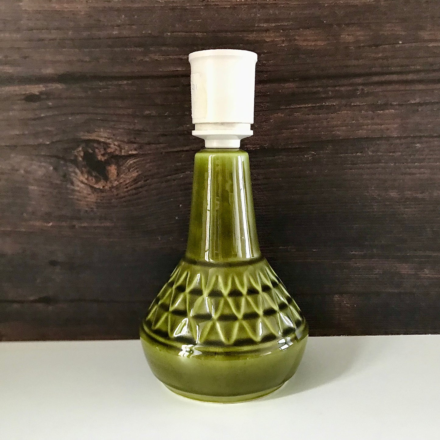 Soholm Pottery Olive Green Danish Table Lamp 1960s Avocado Retro Scandi 3323