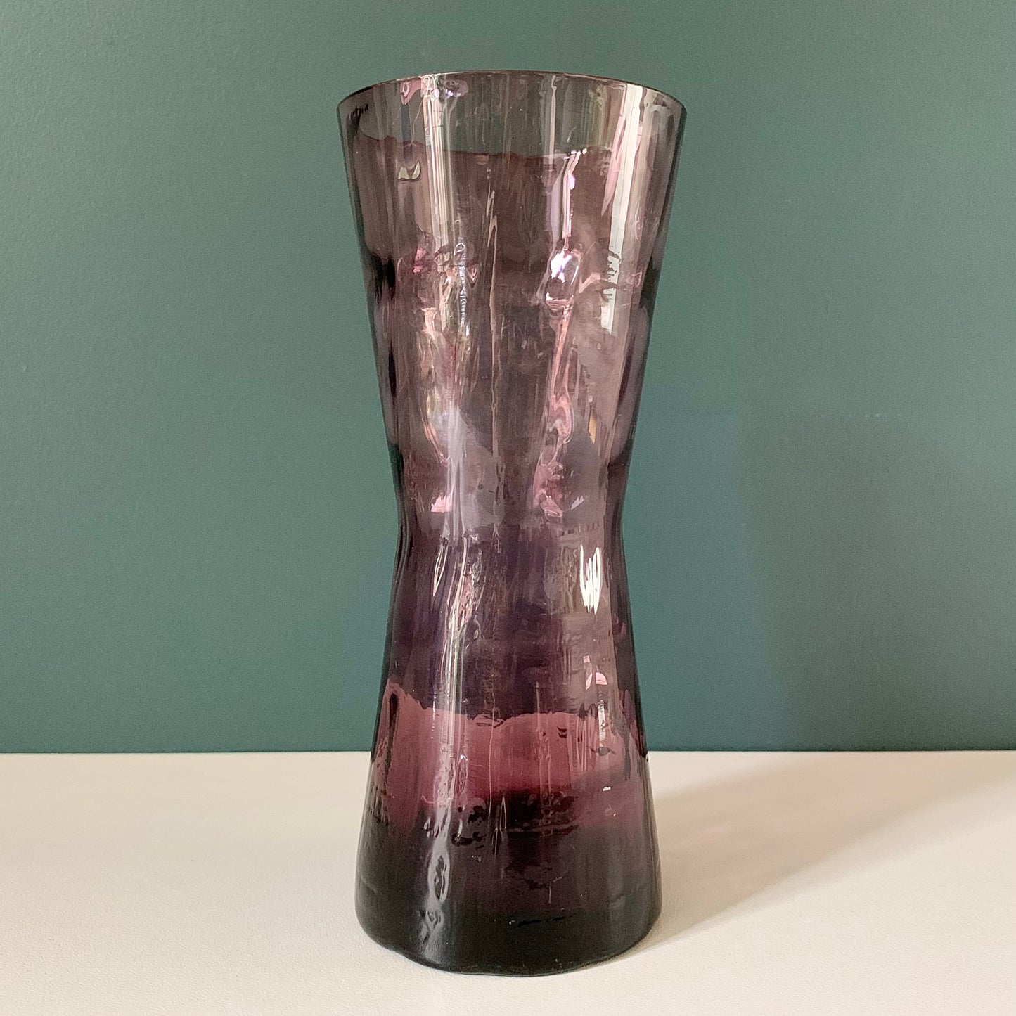 Alsterfors Swedish Purple Glass Vase 1960s 1970s Vintage Retro Scandinavian