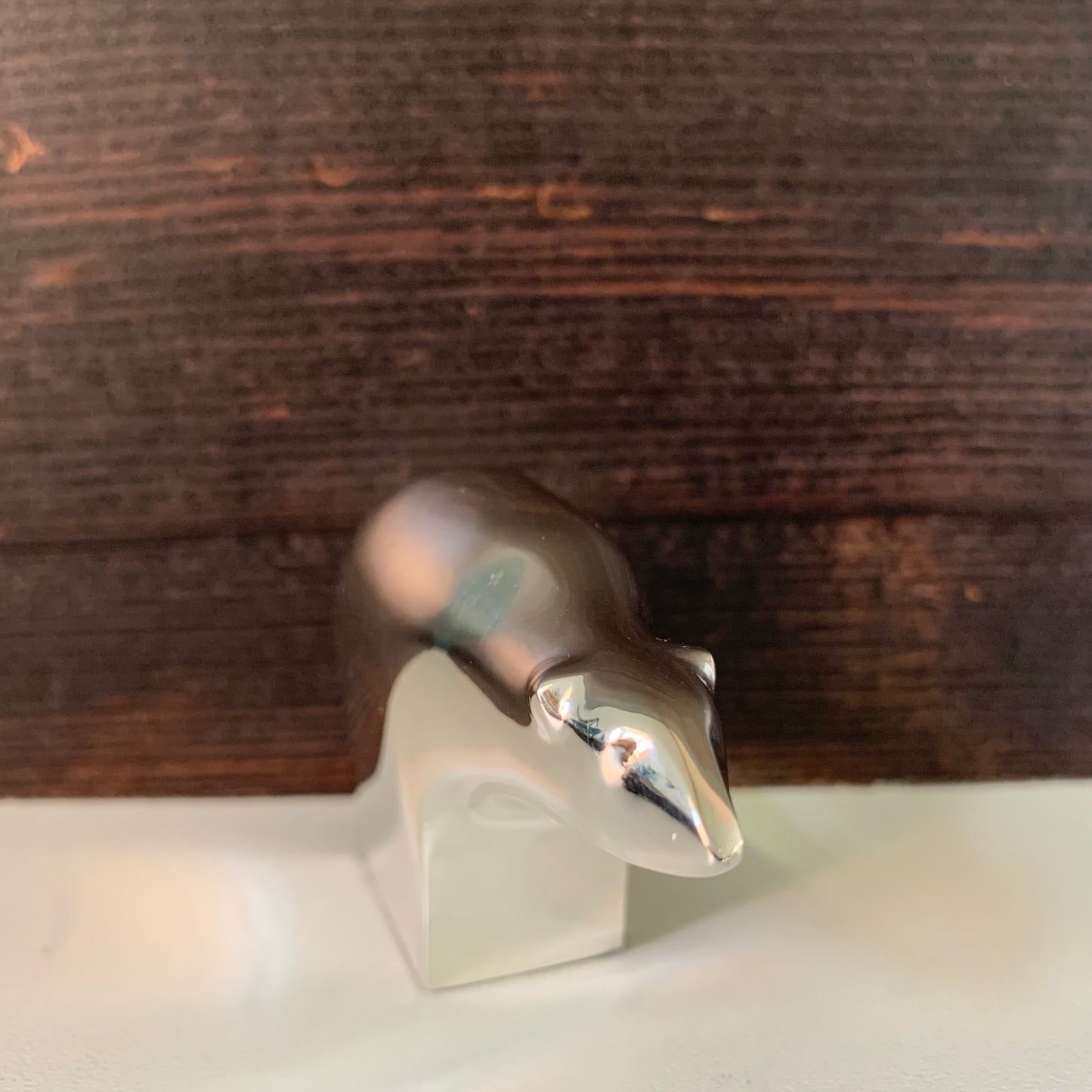 Boxed Dansk Designs Silver Polar Bear Paperweight With Velvet Pouch