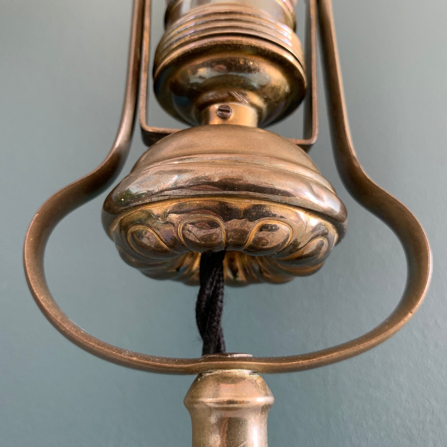 2x Vintage Danish Brass Table Lamps Ships Light Retro Vintage Art Deco Lighting