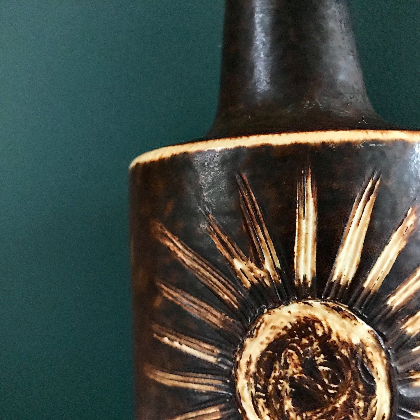 Large Soholm Sunflower Danish Ceramic Table Lamp 1960s 1970s 1203