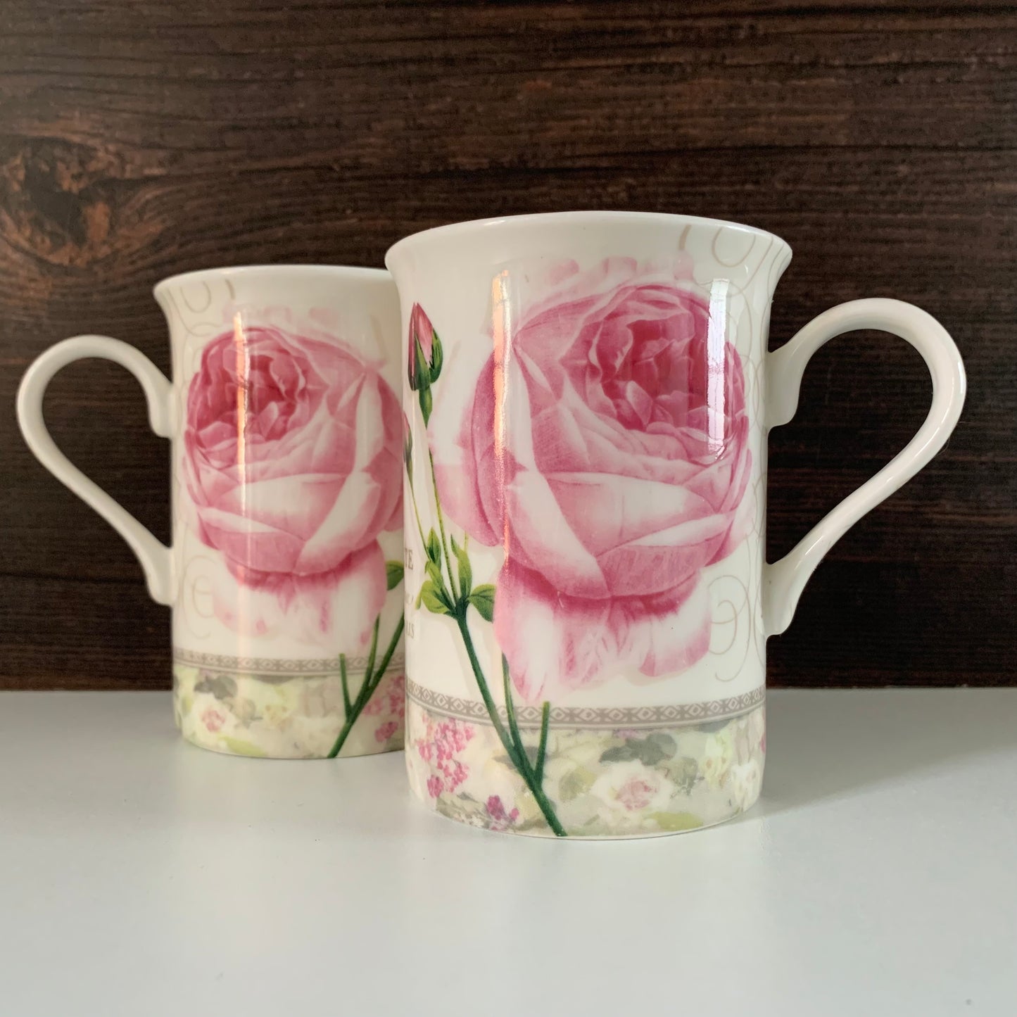 Vintage Fine Bone China Floral Cups Mugs