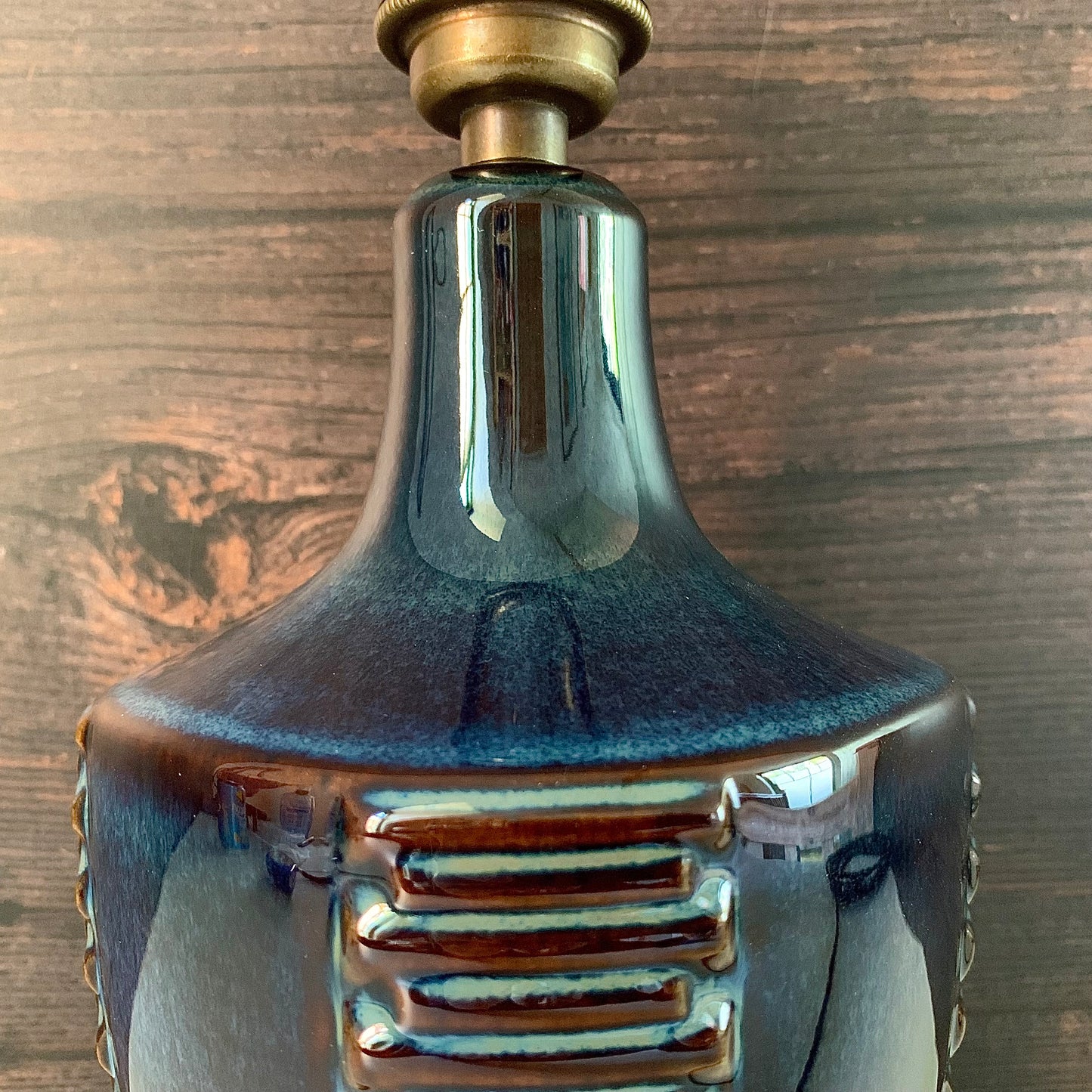 Soholm Pottery Stentoj Blue Danish Table Lamp 1960s Retro Scandinavian Light 1025