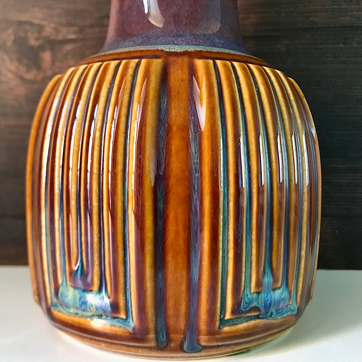 Soholm Amber Purple Danish Table Lamp 1960s Retro Scandinavian 1039