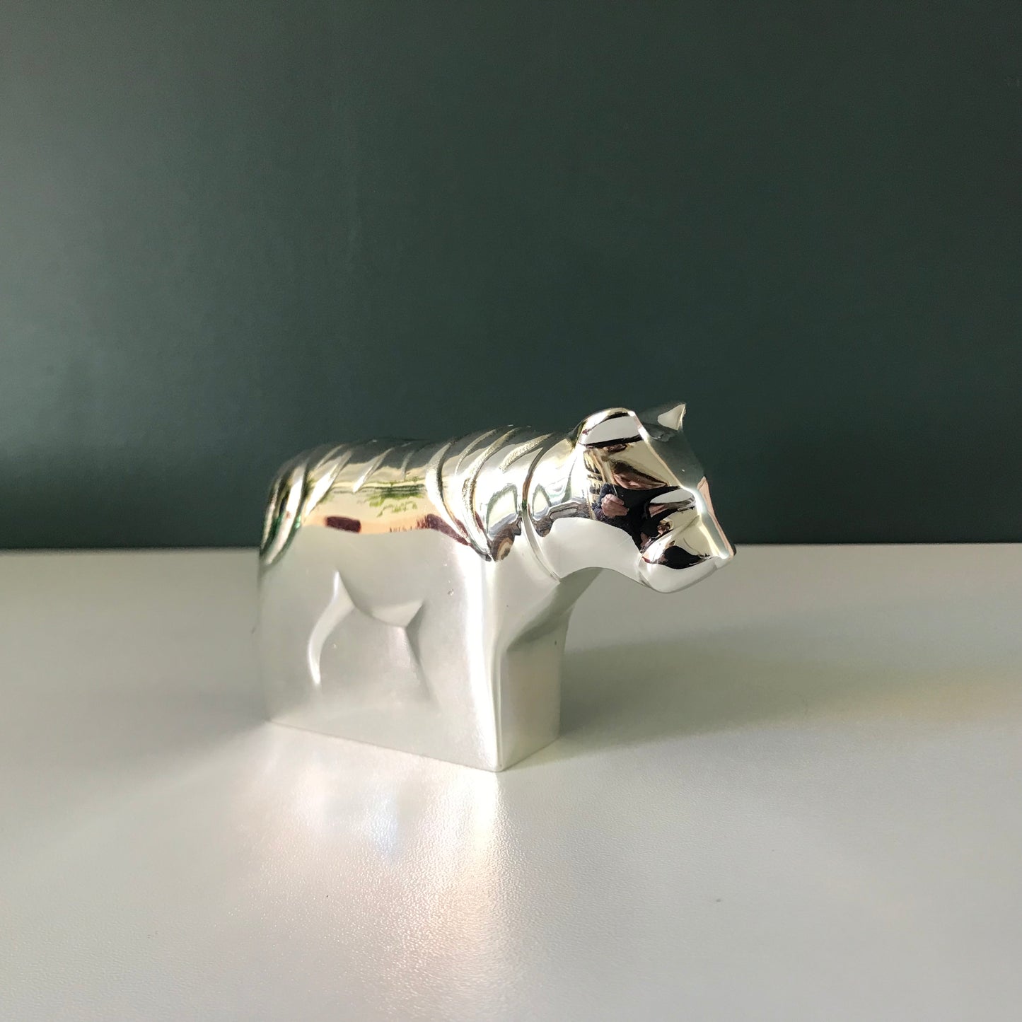 Boxed Dansk Designs Tiger Silver Paperweight Boxed Danish Swedish Gifts Presents Retro