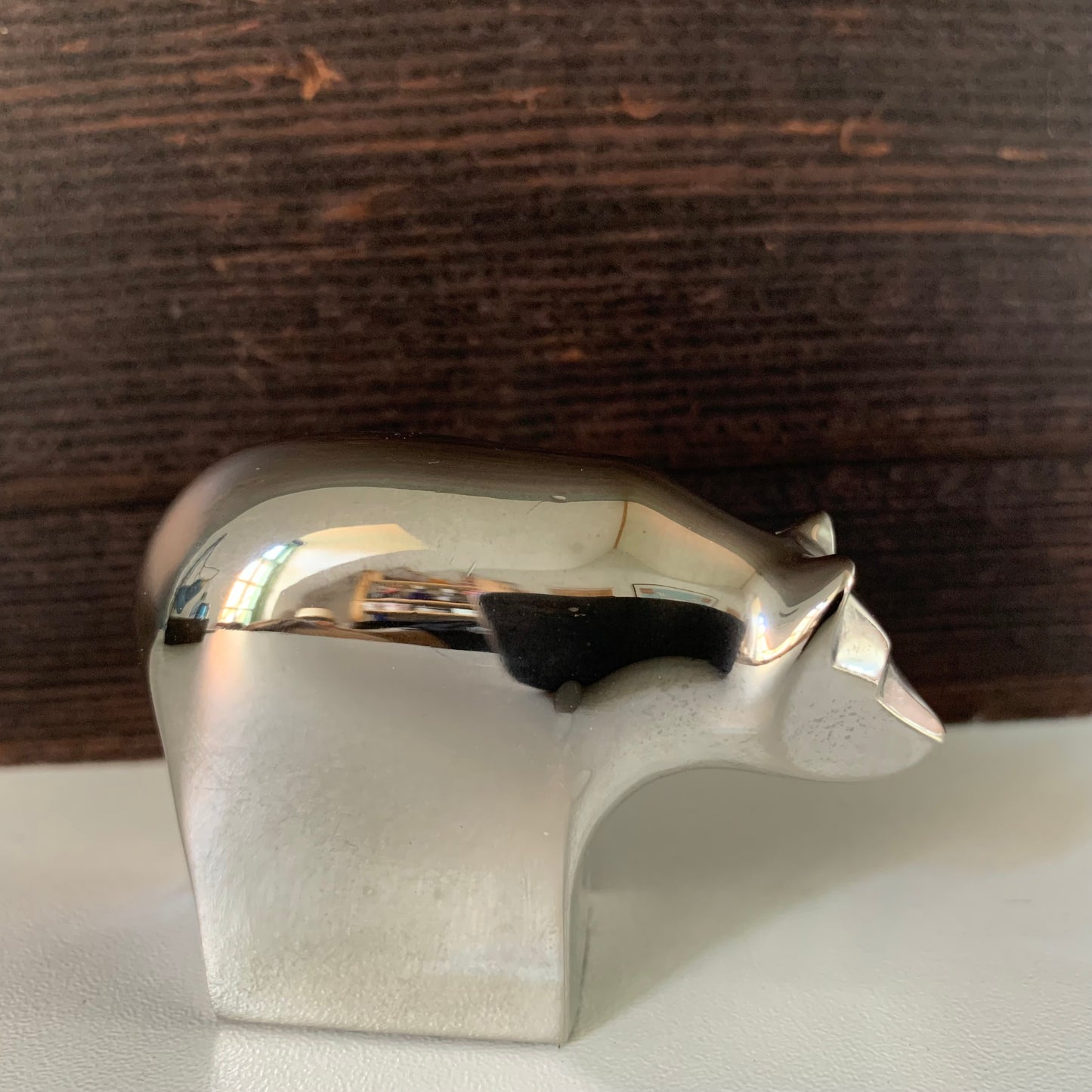 Dansk Designs Brown Bear Paperweight Vintage Danish Silver Swedish Presents