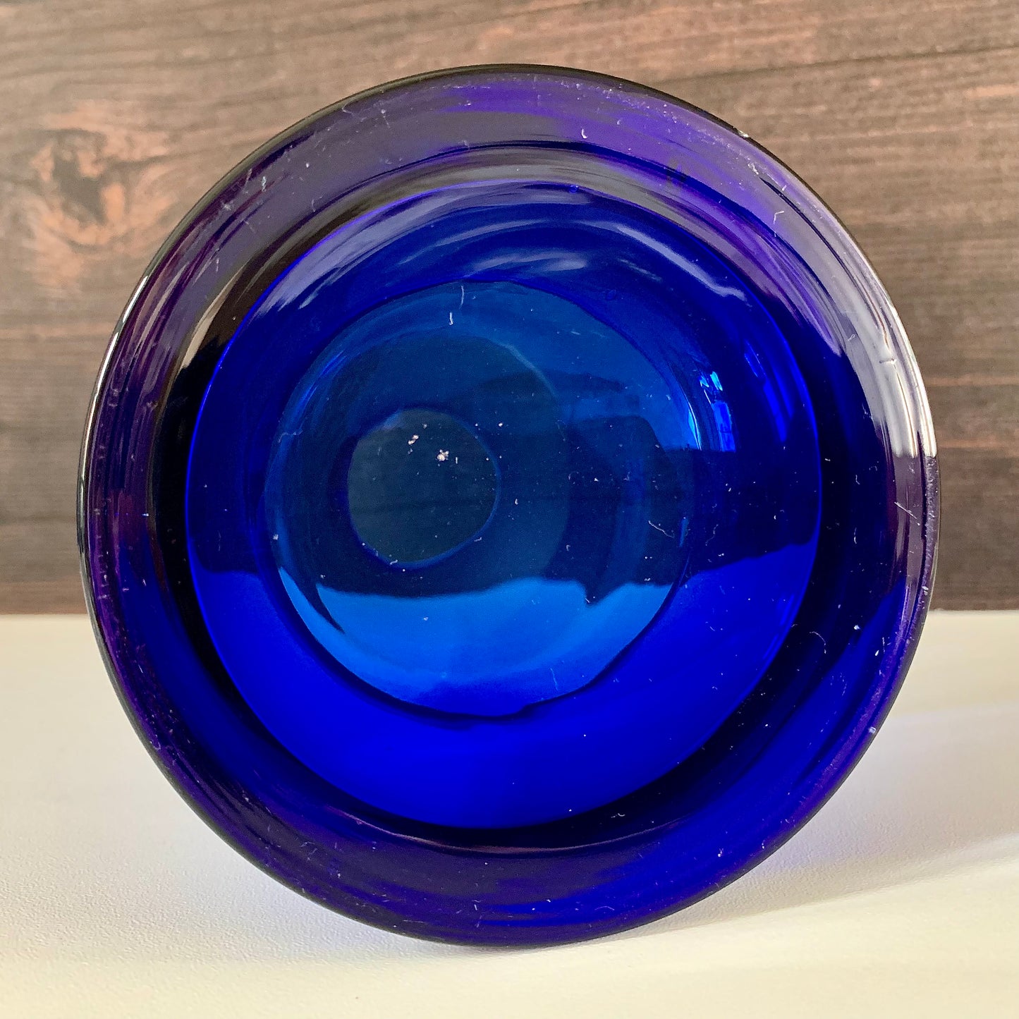 Vintage Riihimaki Finnish Blue Piippu Glass Vase