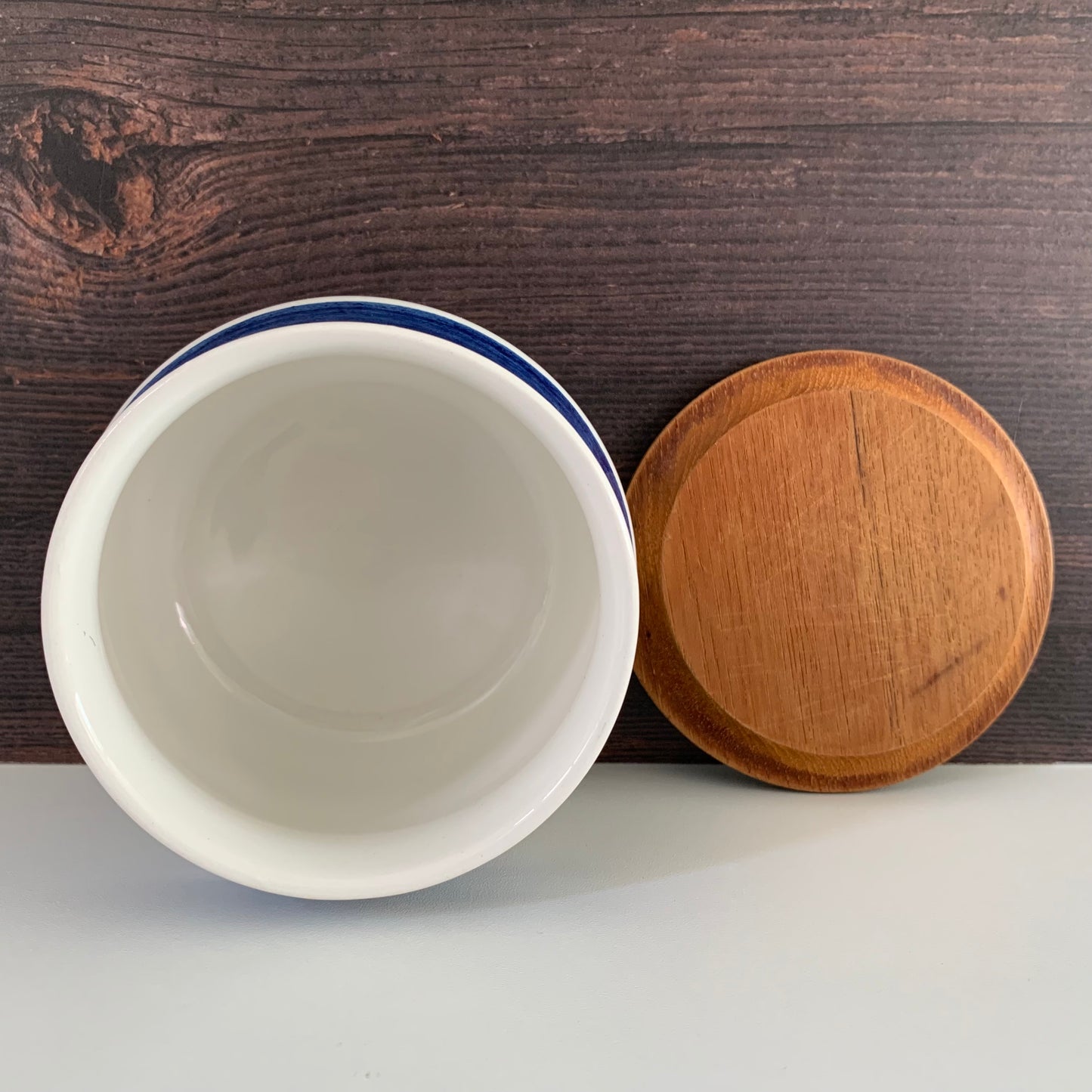 Rorstrand Dalom Swedish Teak Lidded Ceramic Herring Dish Scandinavian Pottery