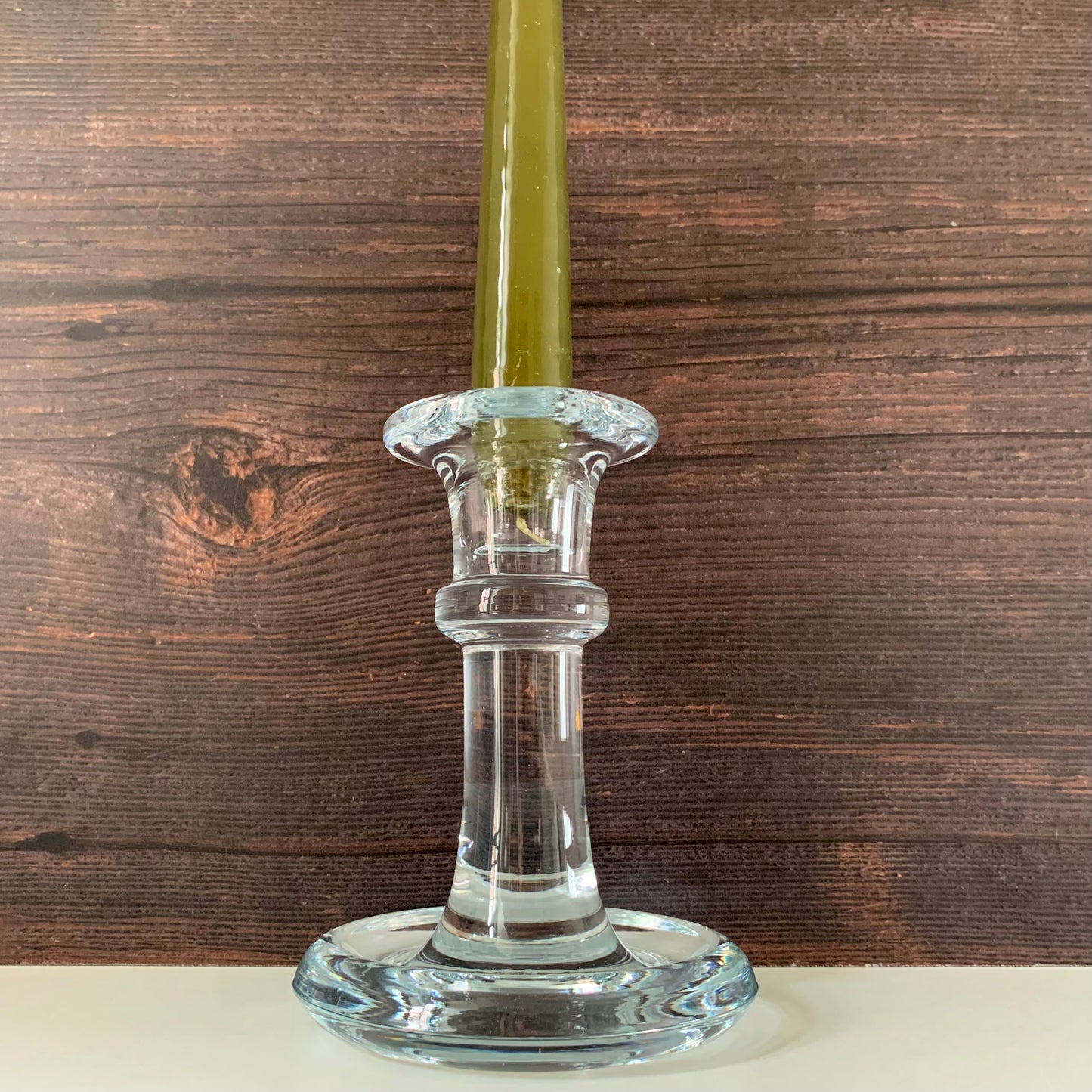 Holmegaard Amor Vintage Danish Clear Glass Candle Holder