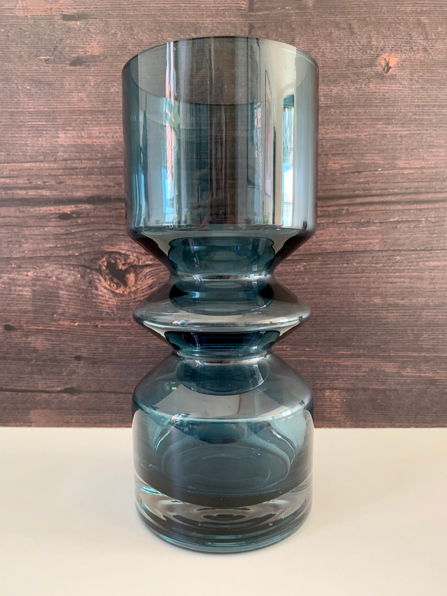 RARE Riihimaki Steel Blue Glass Vase Tamara Aladin 1472 - Large Size