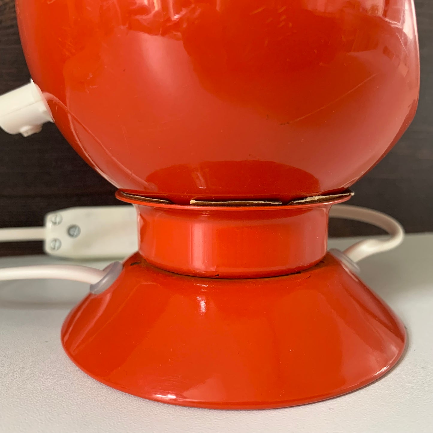 Danish Frandsen Orange Ball Table Lamp 1970s Retro Light Atomic Era