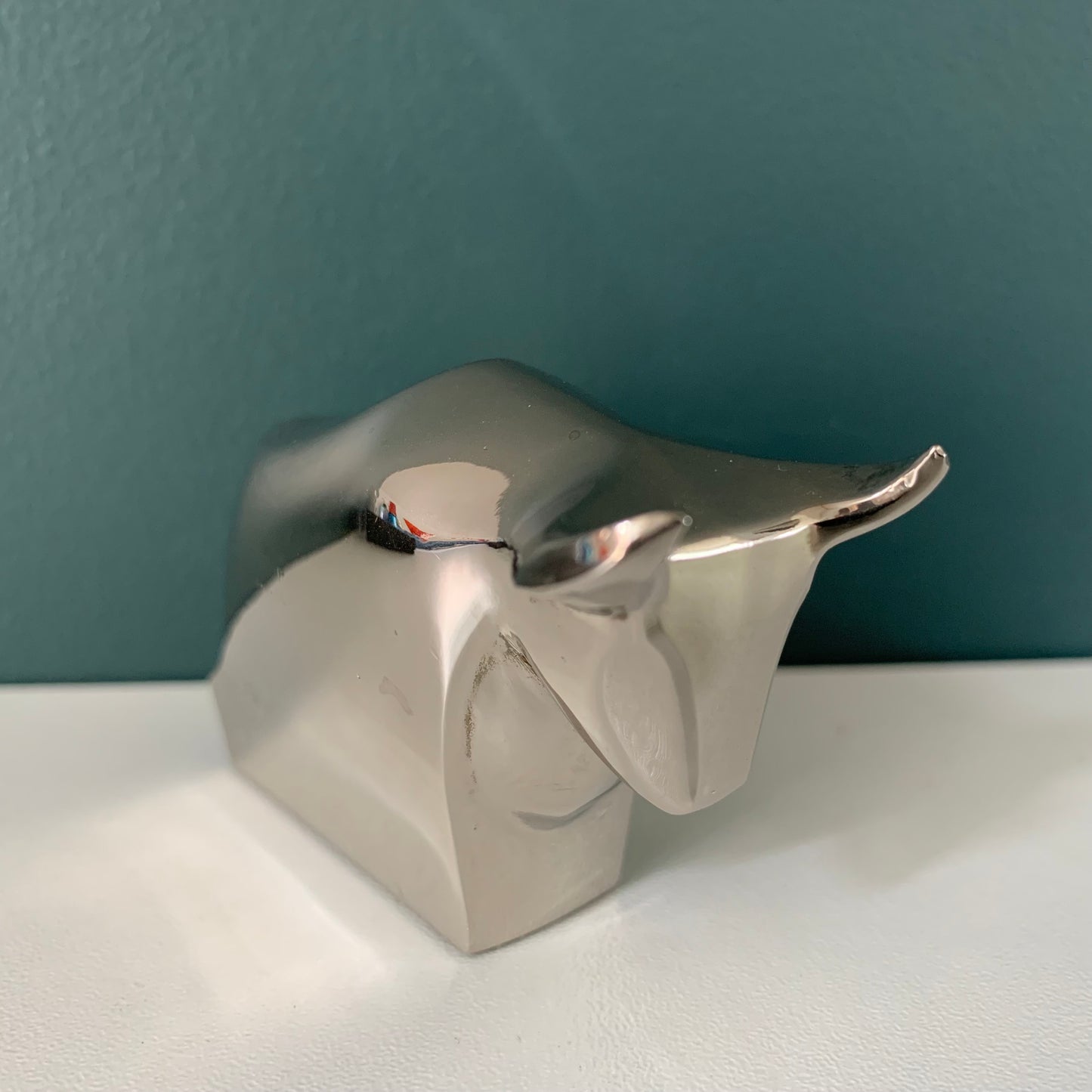 Dansk Designs Boxed Silver Plated Bull Paperweight Danish Swedish Vintage Office Work Gifts Presents
