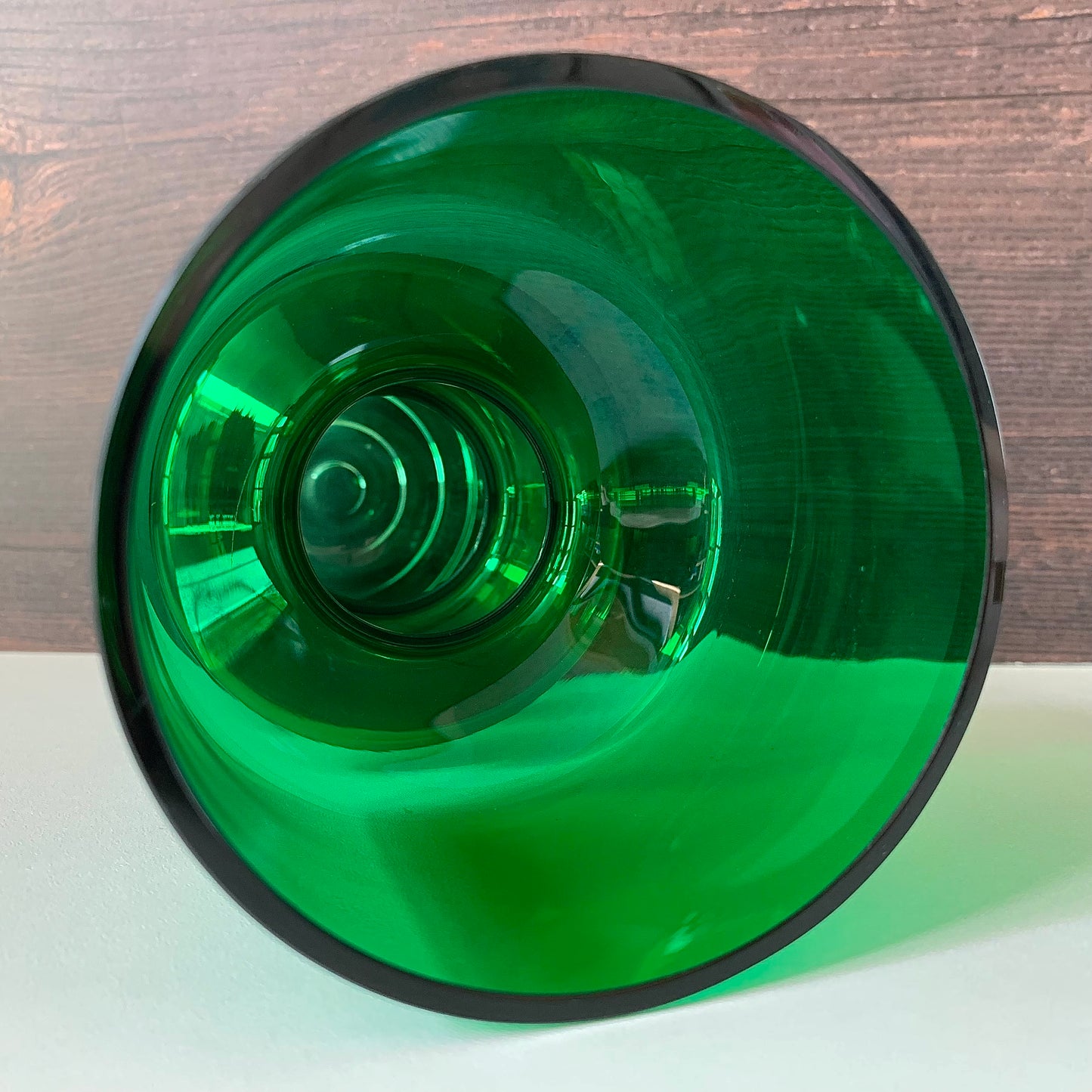 Riihimaki Emerald Green Glass Vase Tamara Aladin 1472 Vintage 1960s 1970s Scandinavian Finnish Retro