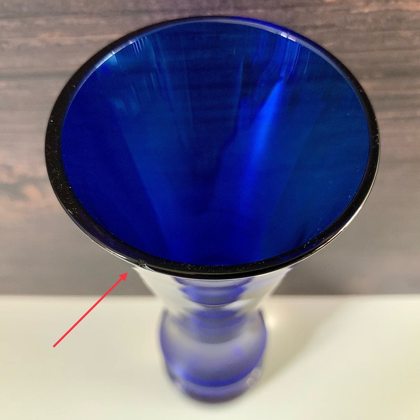 SEA Glasbruk Cobalt Blue Glass Bud Vase 1960s 1970s Kosta Retro Scandinavian