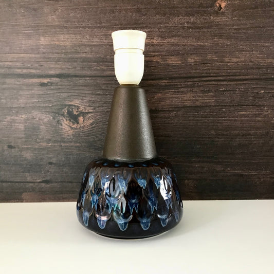 Soholm Danish Blue Ceramic Table Lamp Bedside 1960s 1015