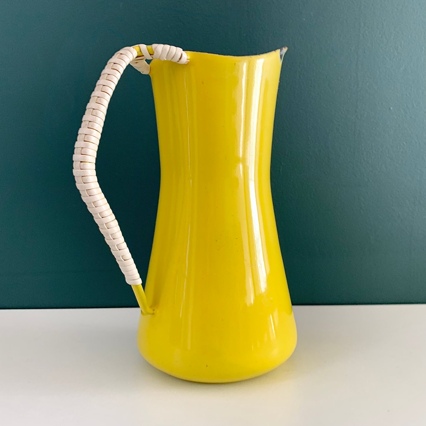 Dansk Designs Yellow Enamel Pitcher Jug Carafe 18cm 1960s Danish Jens Harald Quistgaard