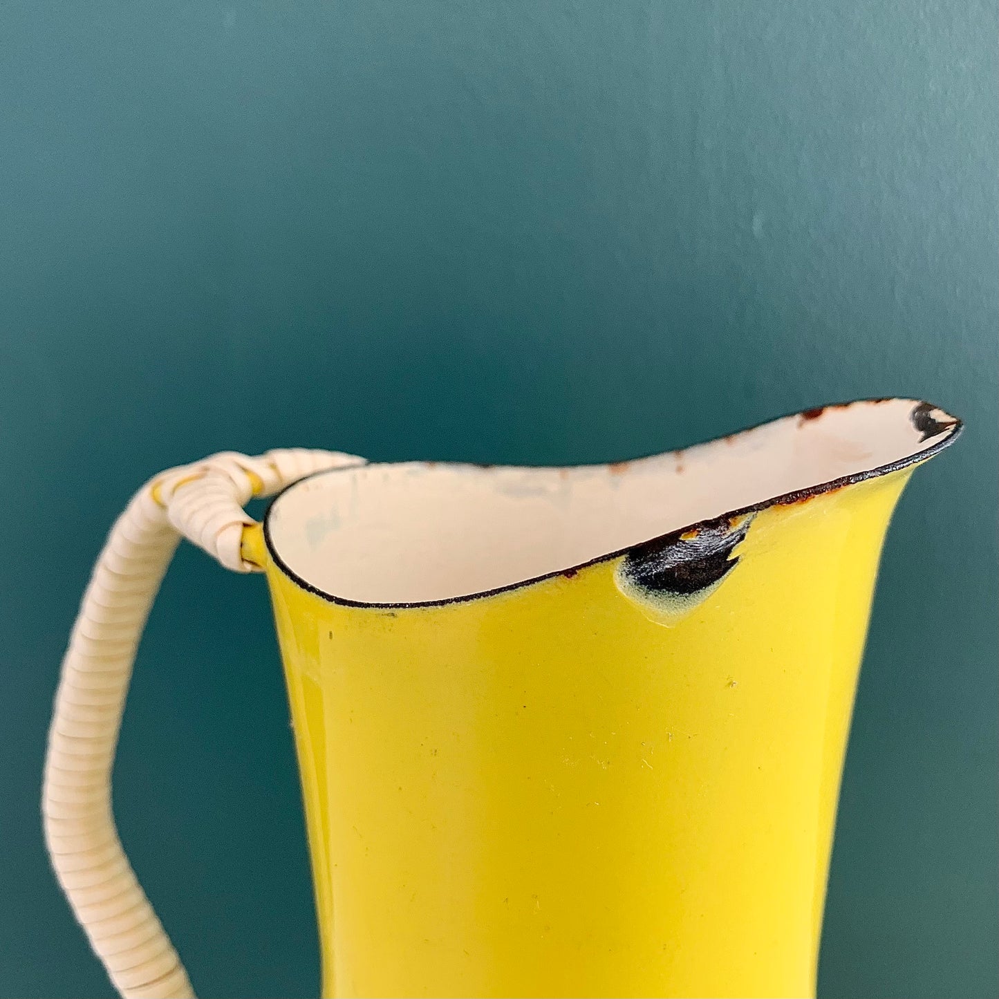 Dansk Designs Yellow Enamel Pitcher Jug Carafe 18cm 1960s Danish Jens Harald Quistgaard