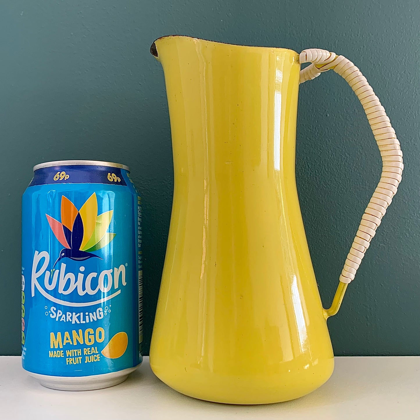 Dansk Designs Yellow Enamel Pitcher Jug Carafe 18cm 1960s Danish Jens Harald Quistgaard